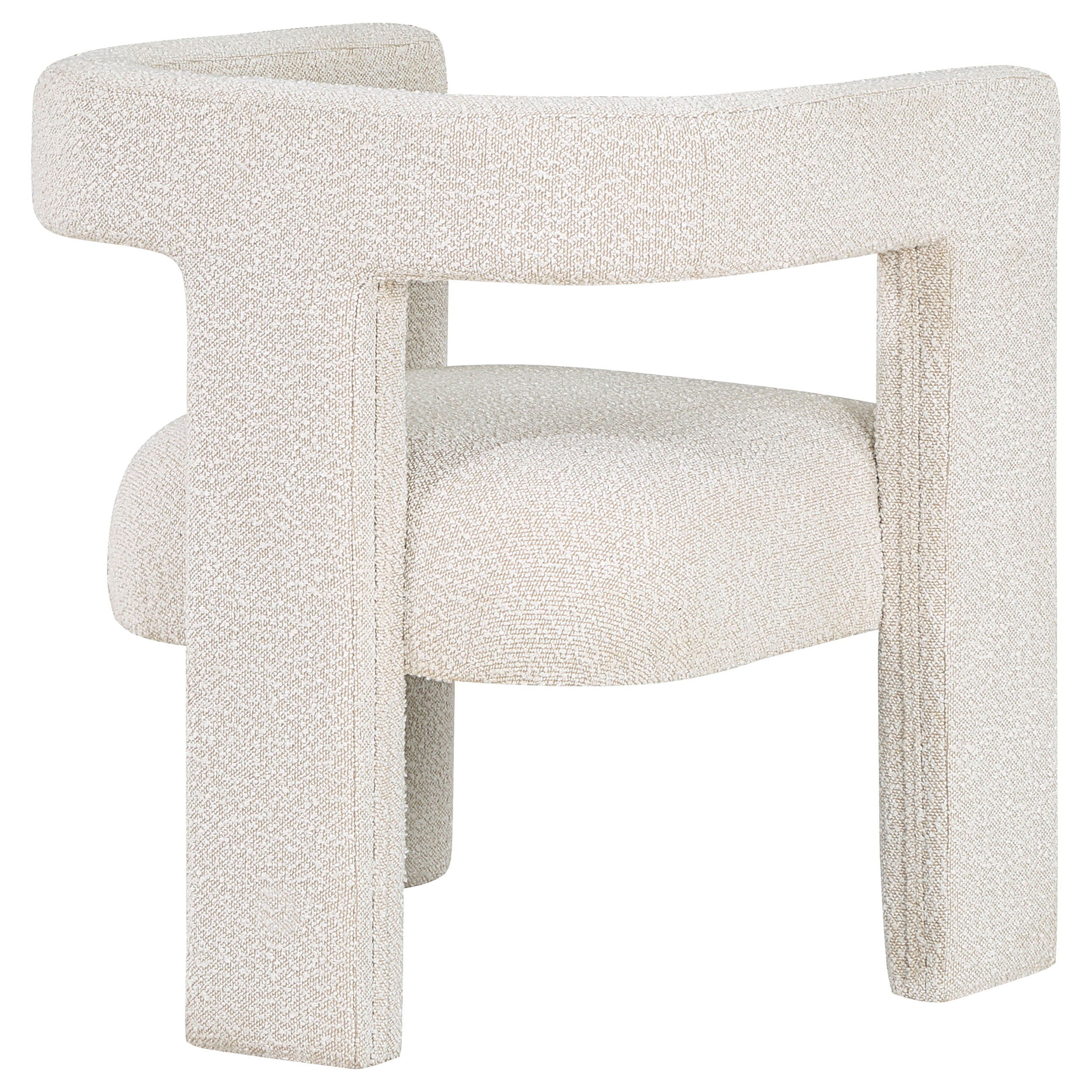 Petra White Boucle Upholstered Accent Side Chair