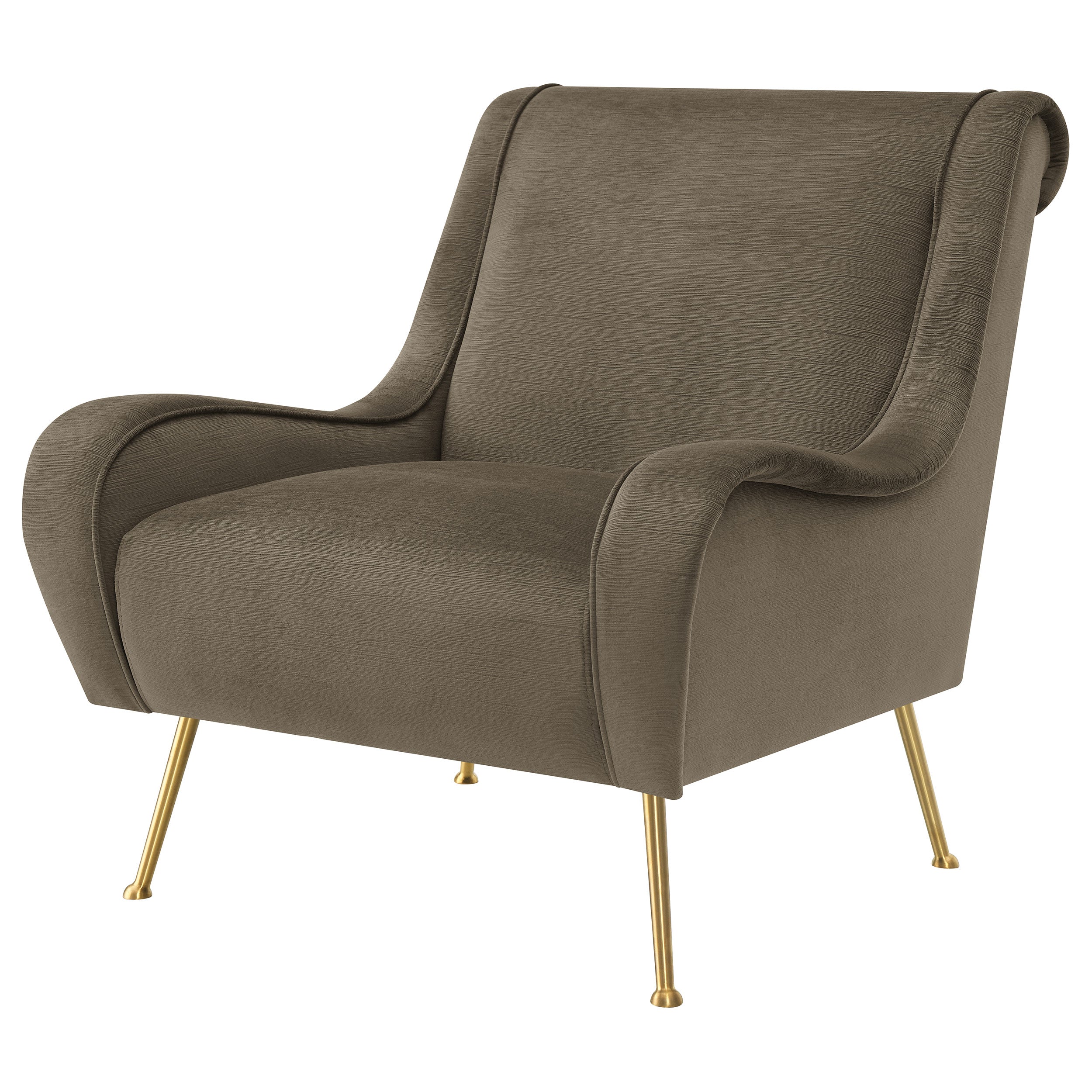 Ricci Truffle Upholstered Saddle Arm Accent Chair