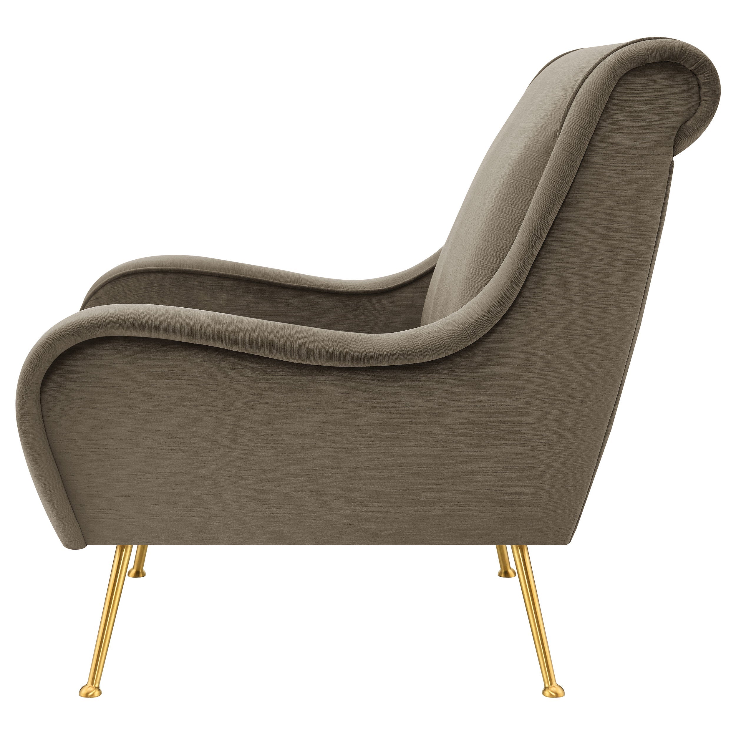Ricci Truffle Upholstered Saddle Arm Accent Chair