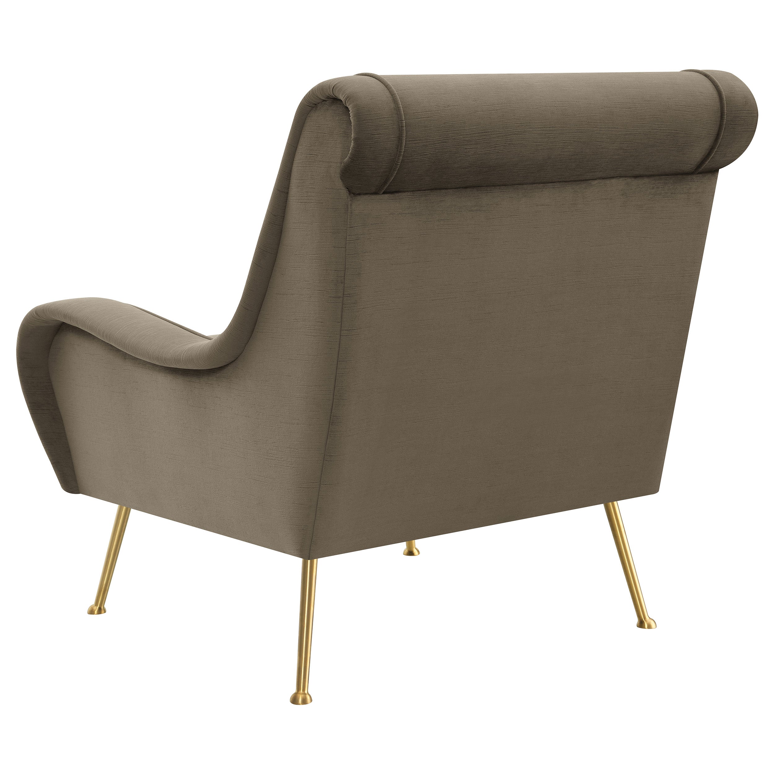 Ricci Truffle Upholstered Saddle Arm Accent Chair