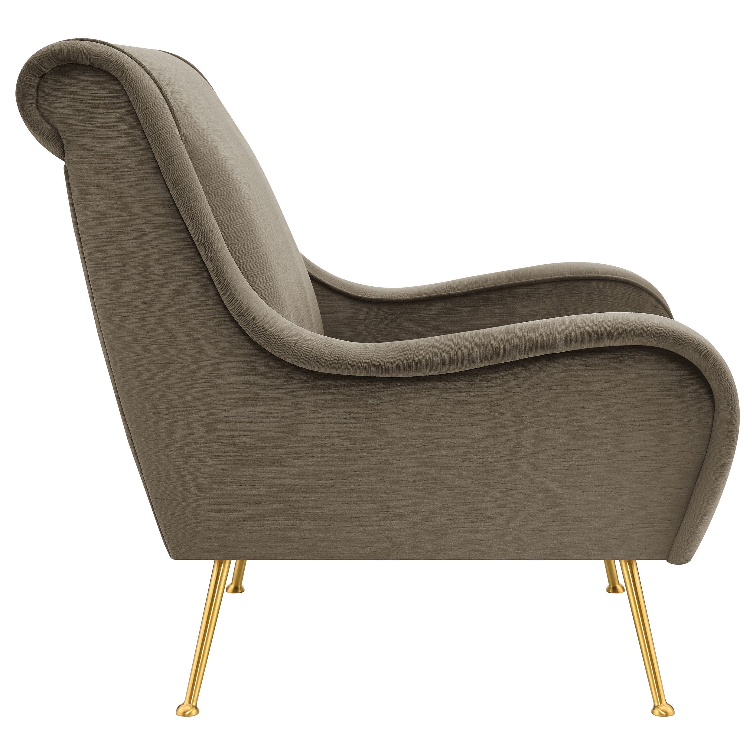 Ricci Truffle Upholstered Saddle Arm Accent Chair