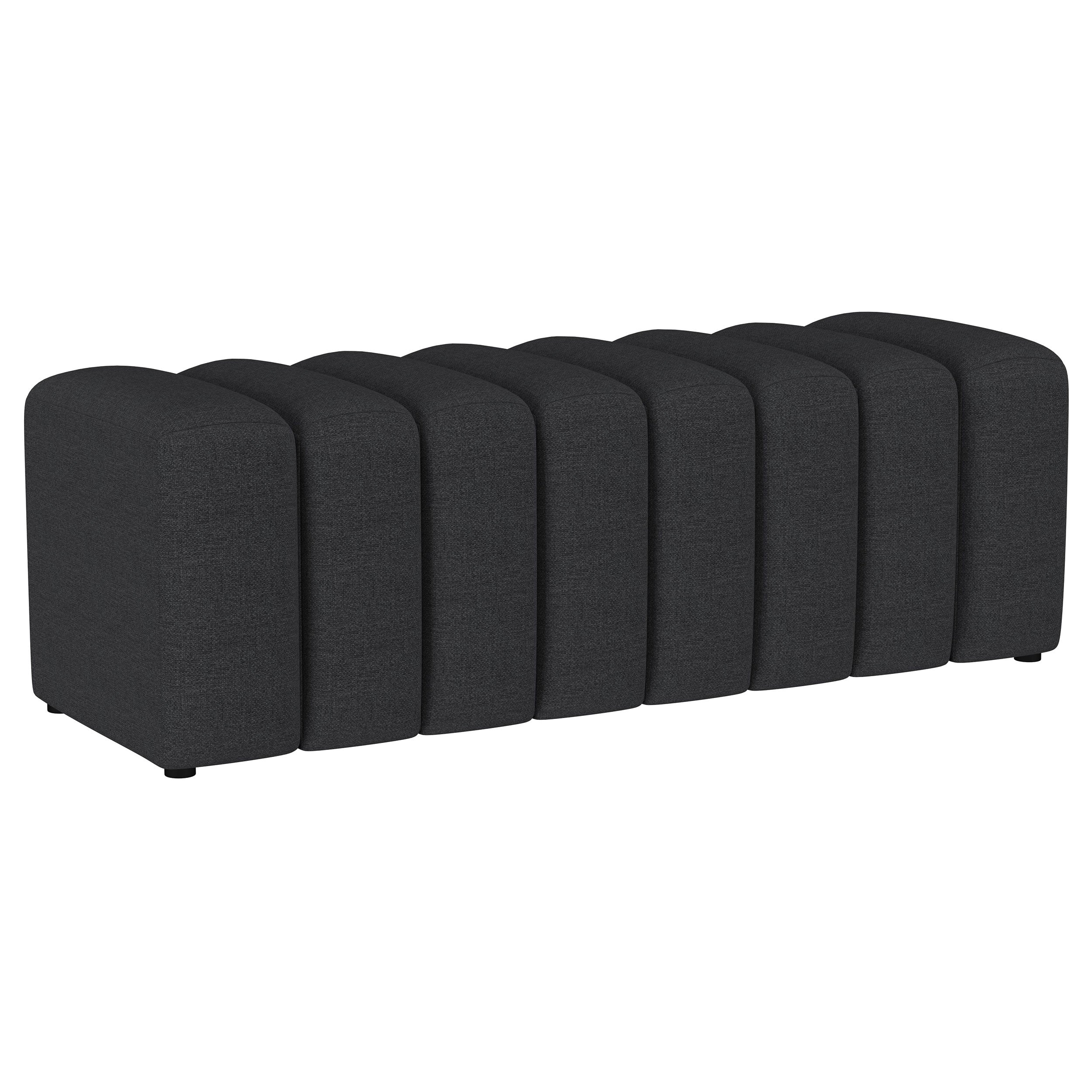 Summer Charcoal Fabric Upholstered Tufted Accent Bench