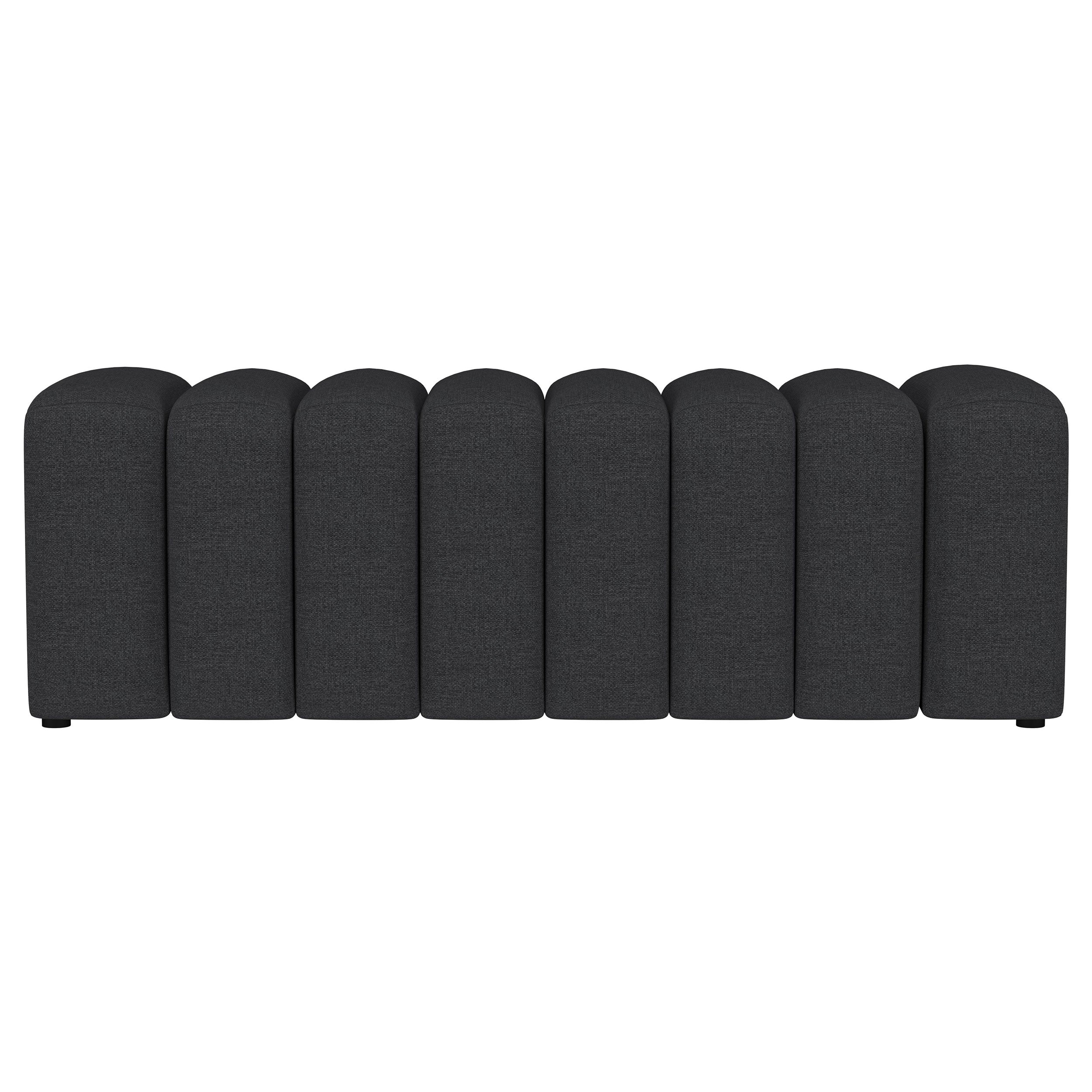Summer Charcoal Fabric Upholstered Tufted Accent Bench