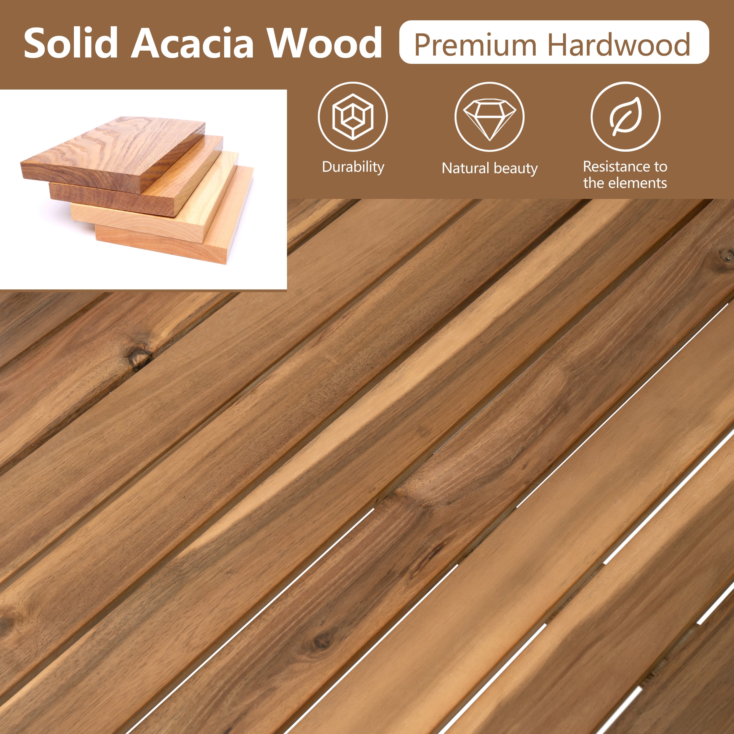 Outdoor Sectional Set Acacia Wood