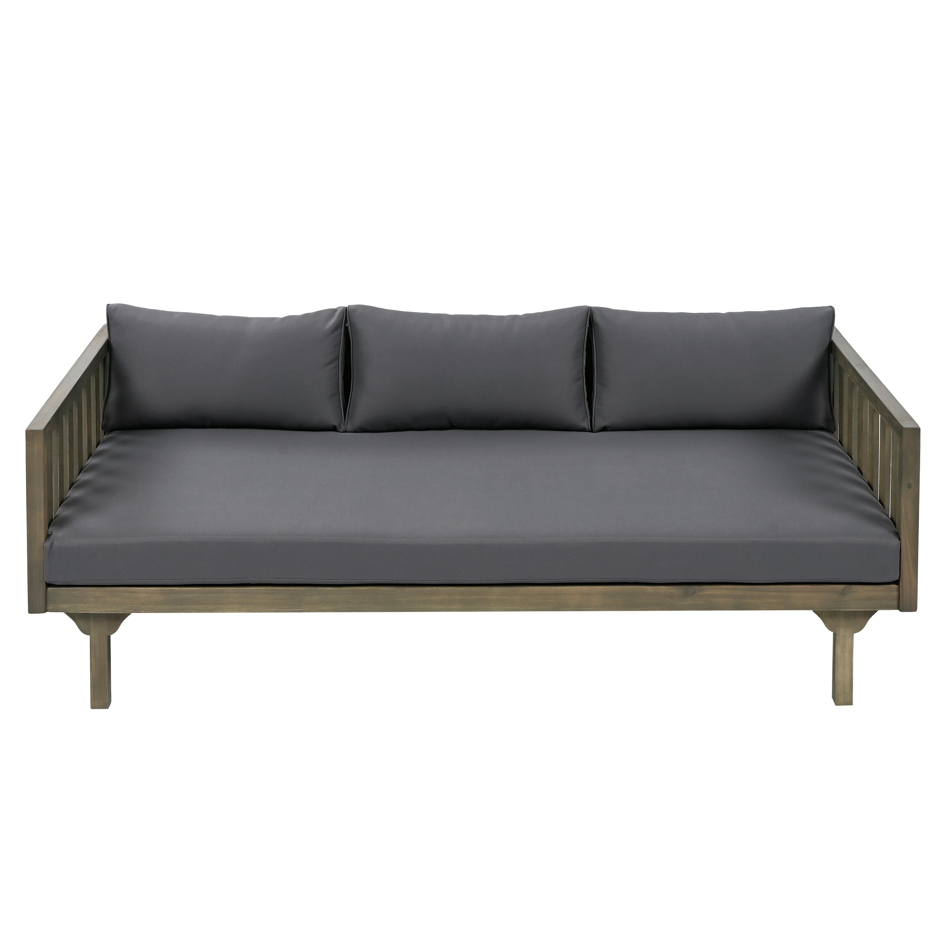 Outdoor Coffee Table Cushioned Seating - Dark Gray