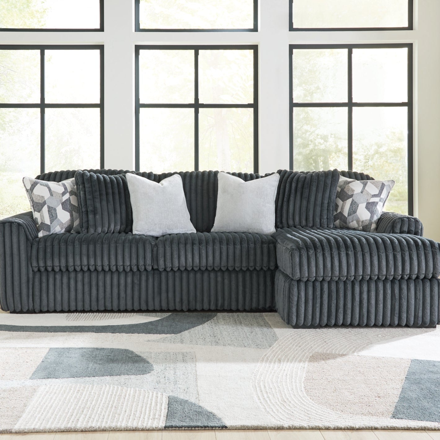 Midnight-Madness 2-Piece Sectional Right Chaise - Blue