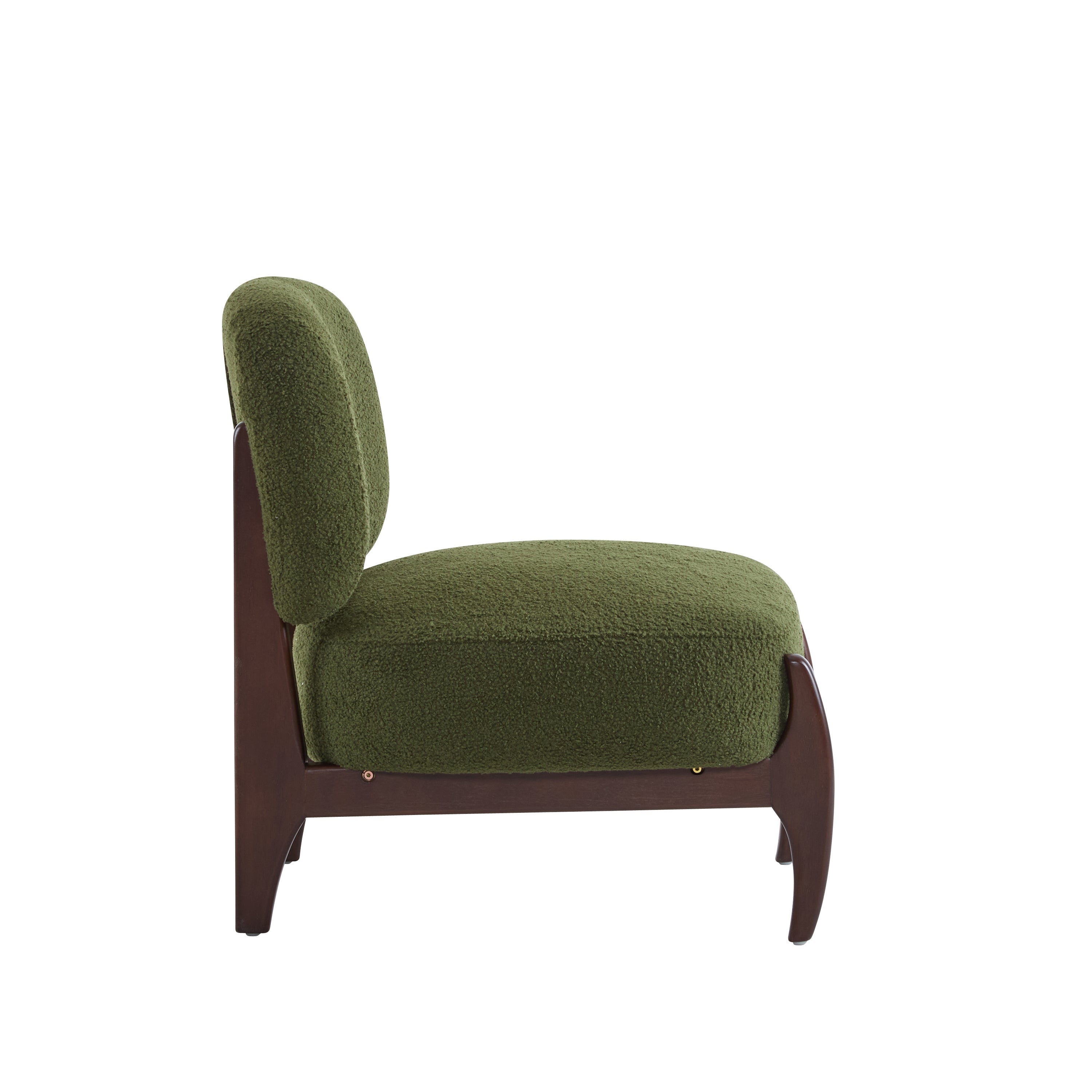 Easton Green Modern Boucle Lounge Chair with Solid Wood Frame