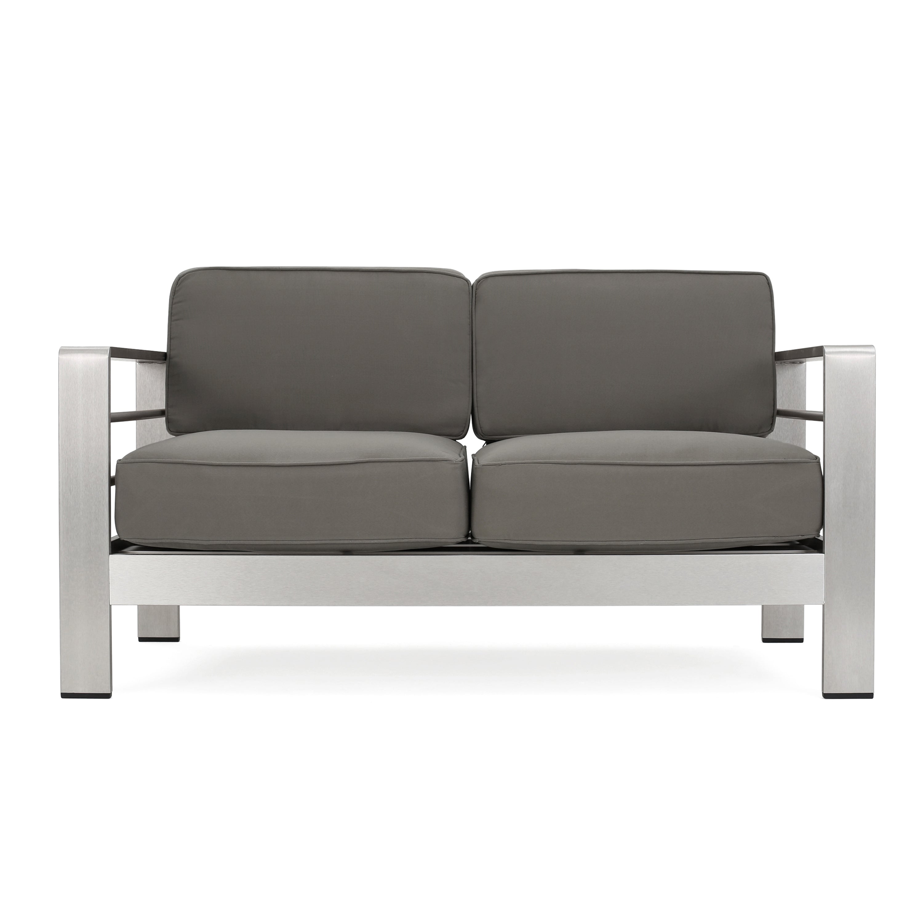 Loveseat Outdoor Loveseat Cushioned Seating - Gray