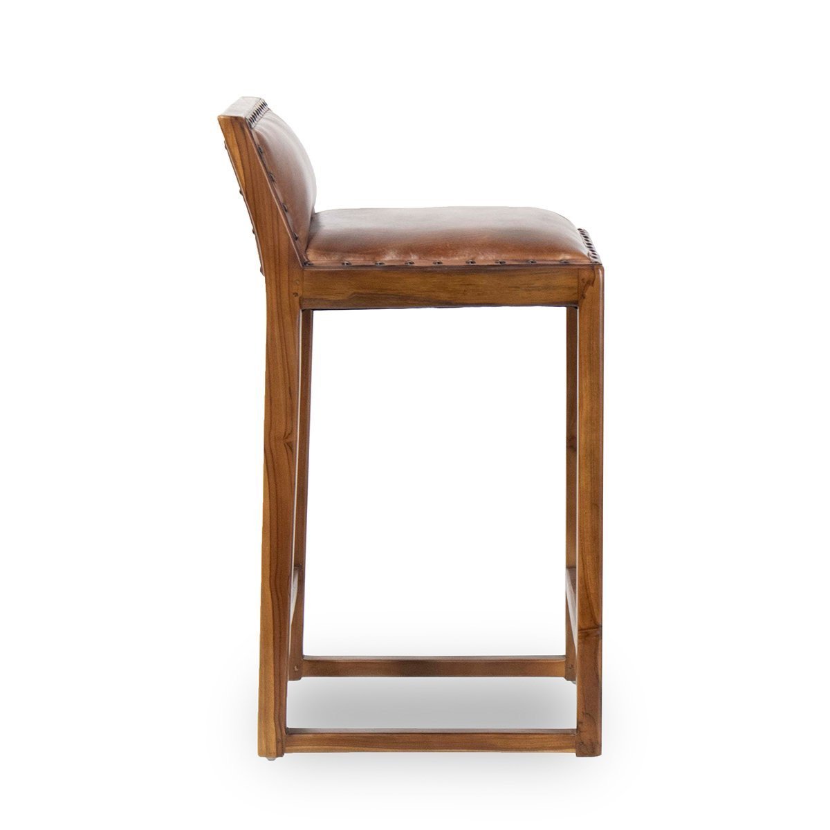 Ataya Genuine Leather Counter Stool (Tan)