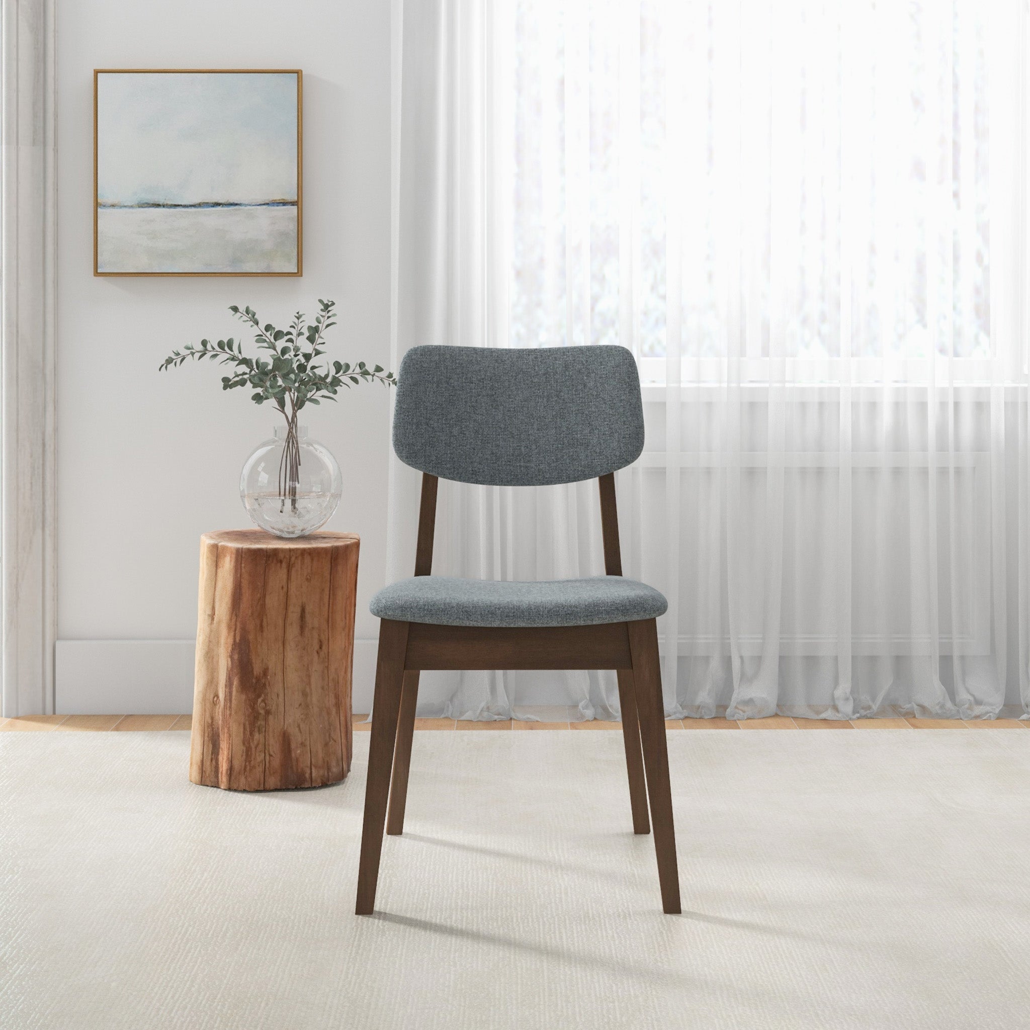Abbott Dark Grey Fabric Dining Chair Set of 2