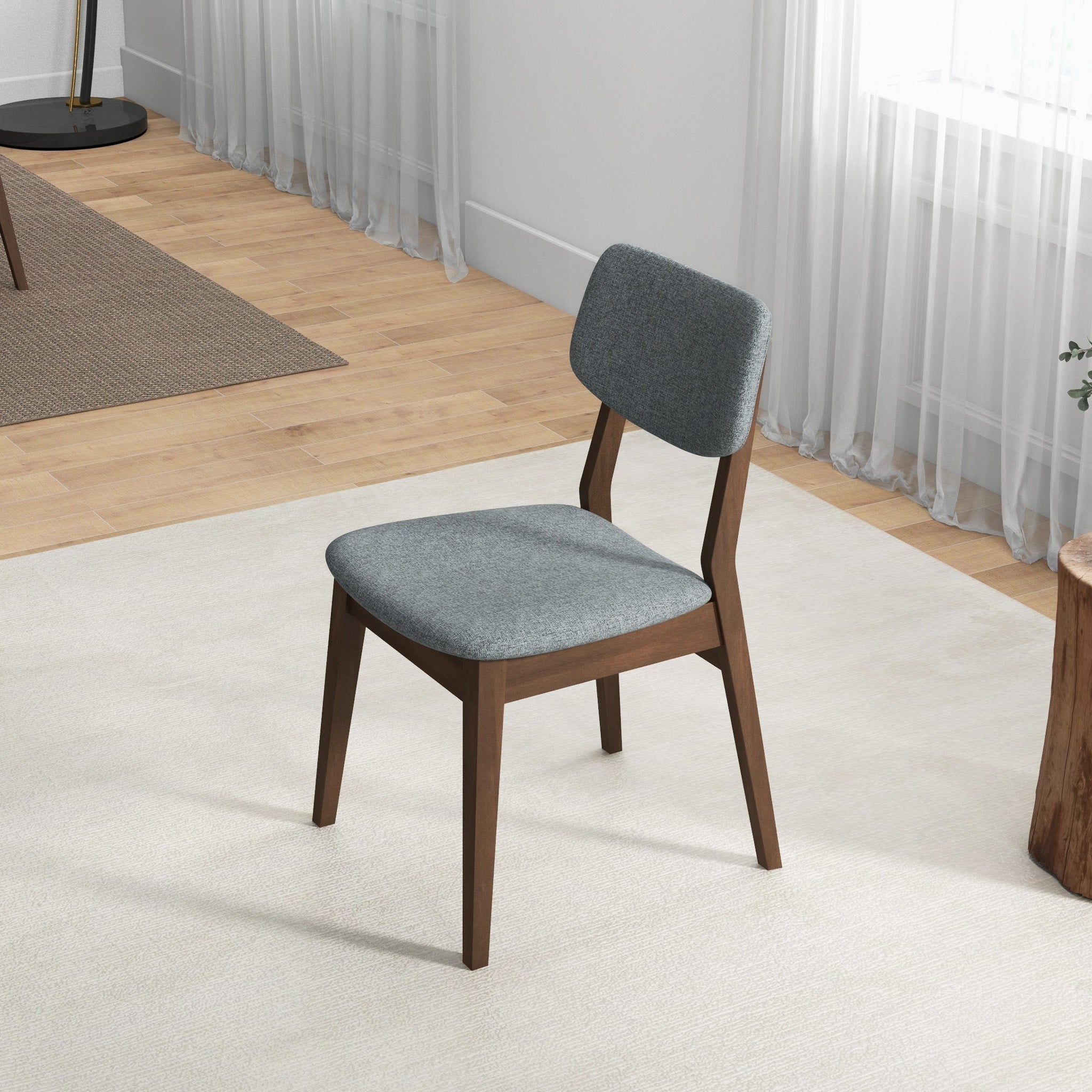 Abbott Dark Grey Fabric Dining Chair Set of 2