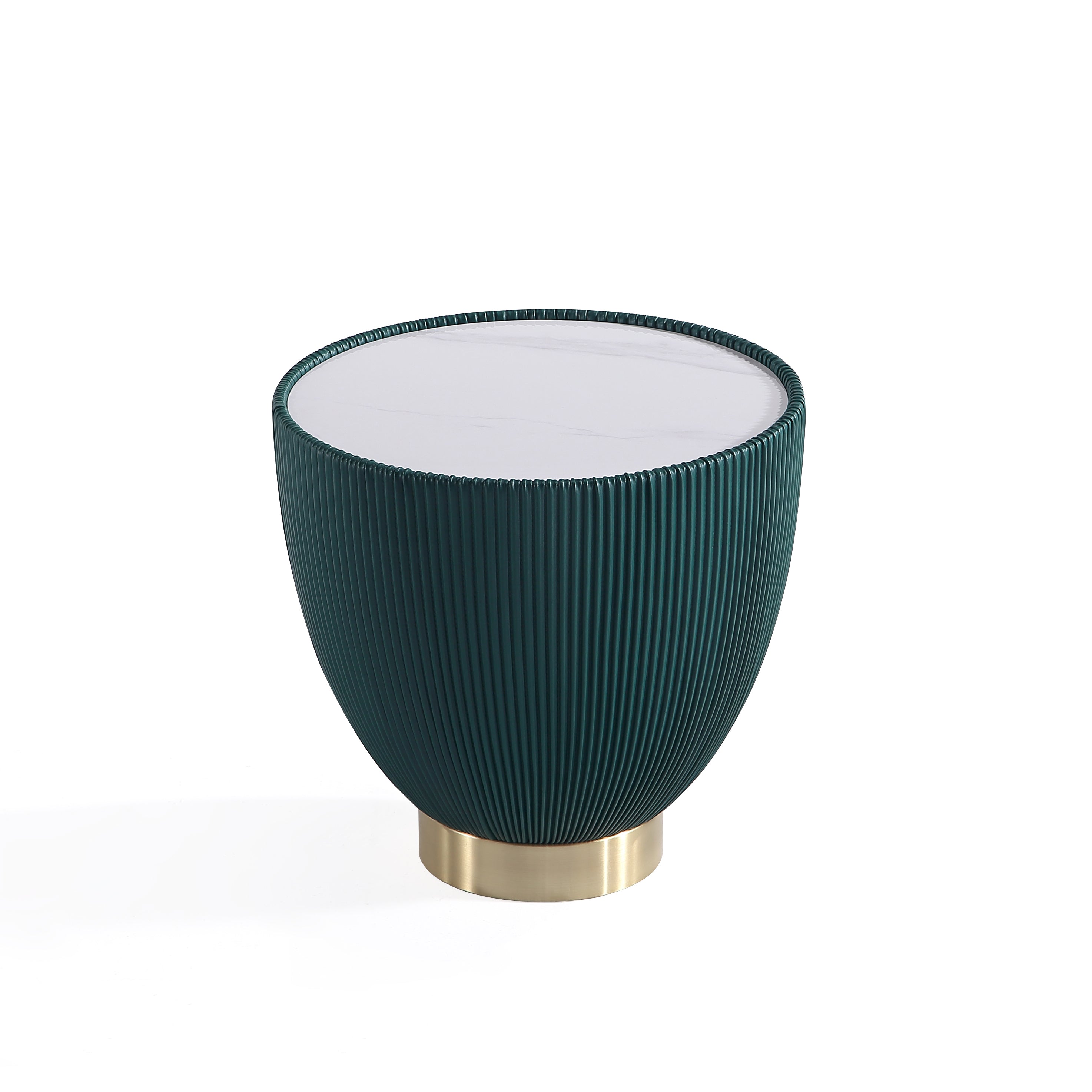 Anderson Modern Green Leather End Table