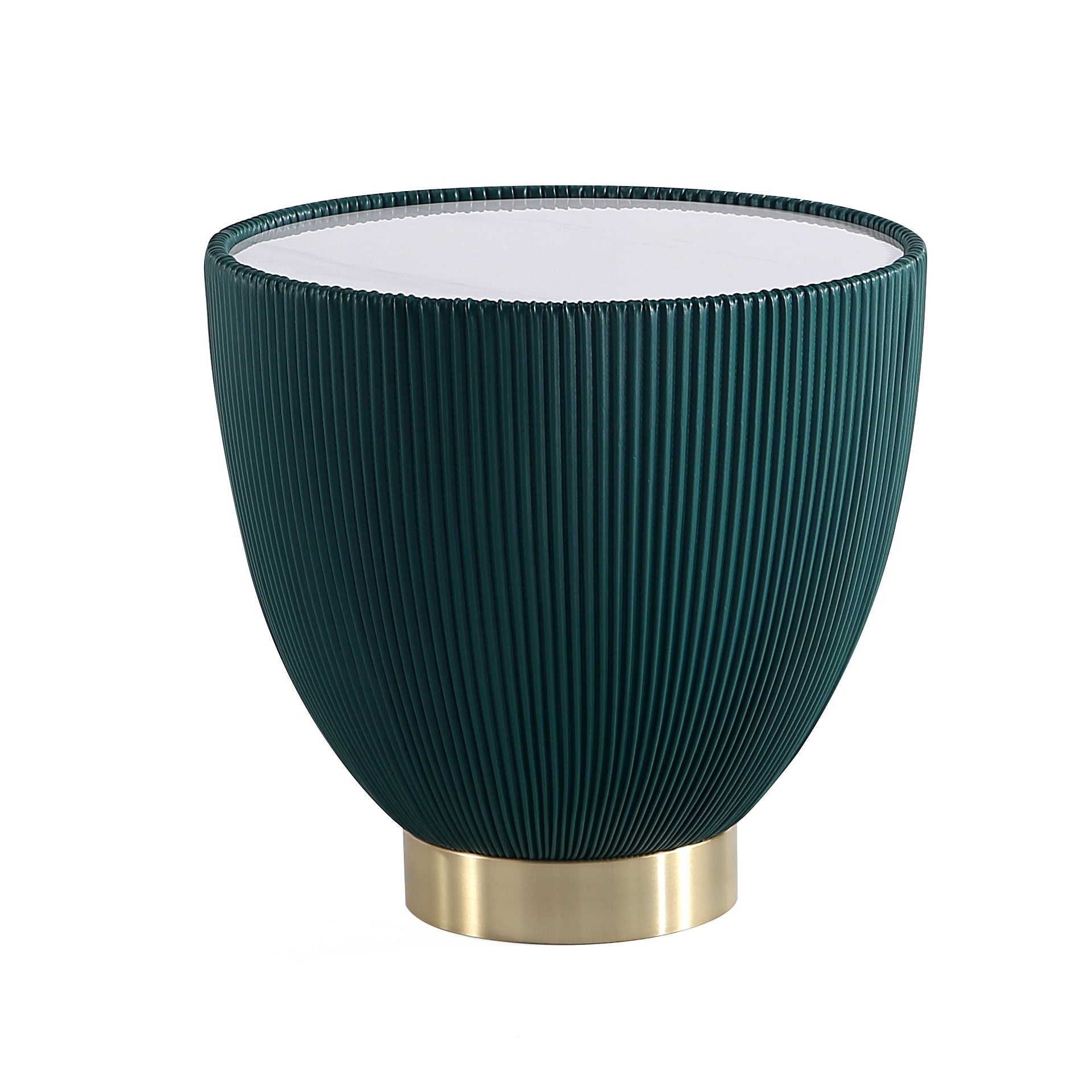 Anderson Modern Green Leather End Table