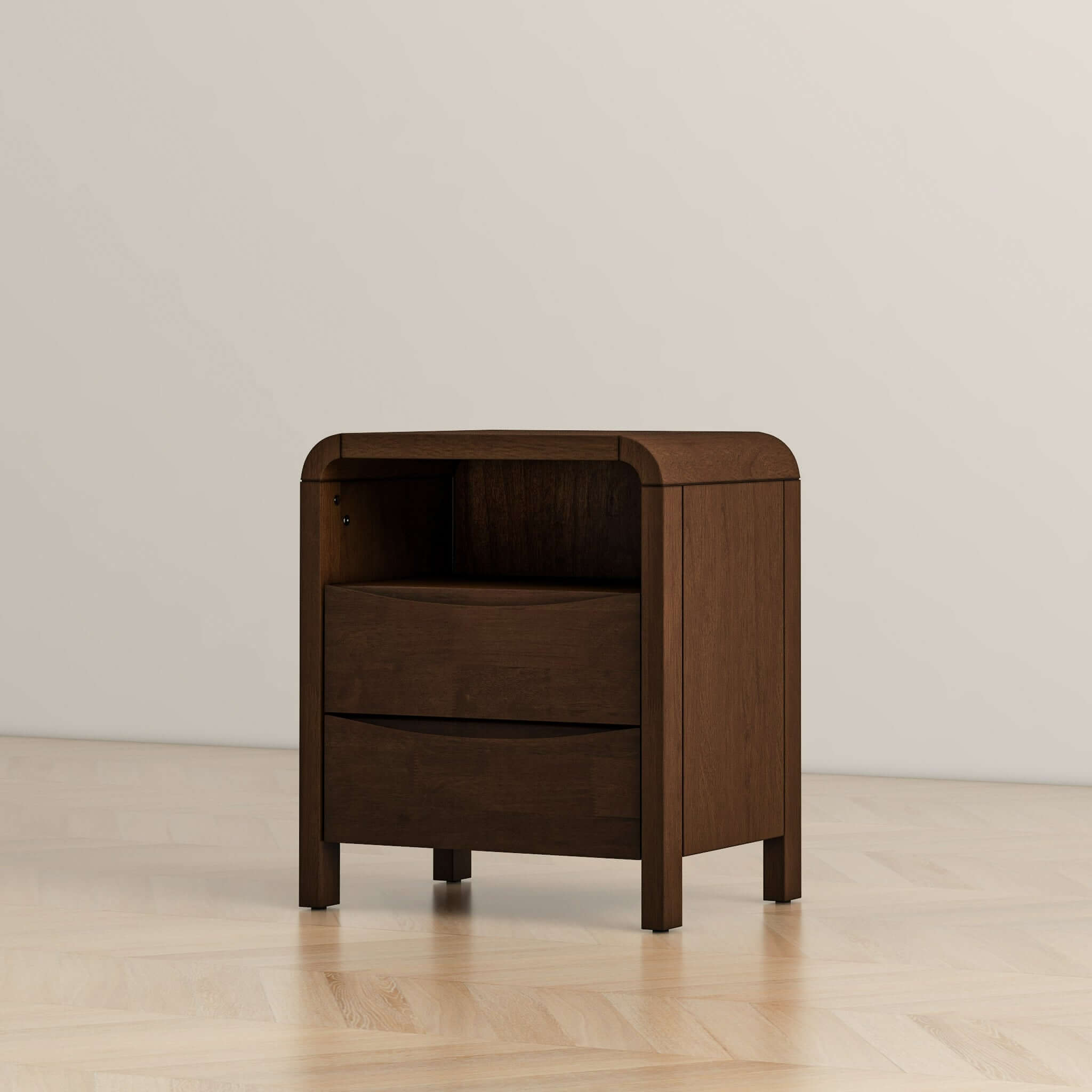 Anton Walnut Night Stand (2 Drawer)