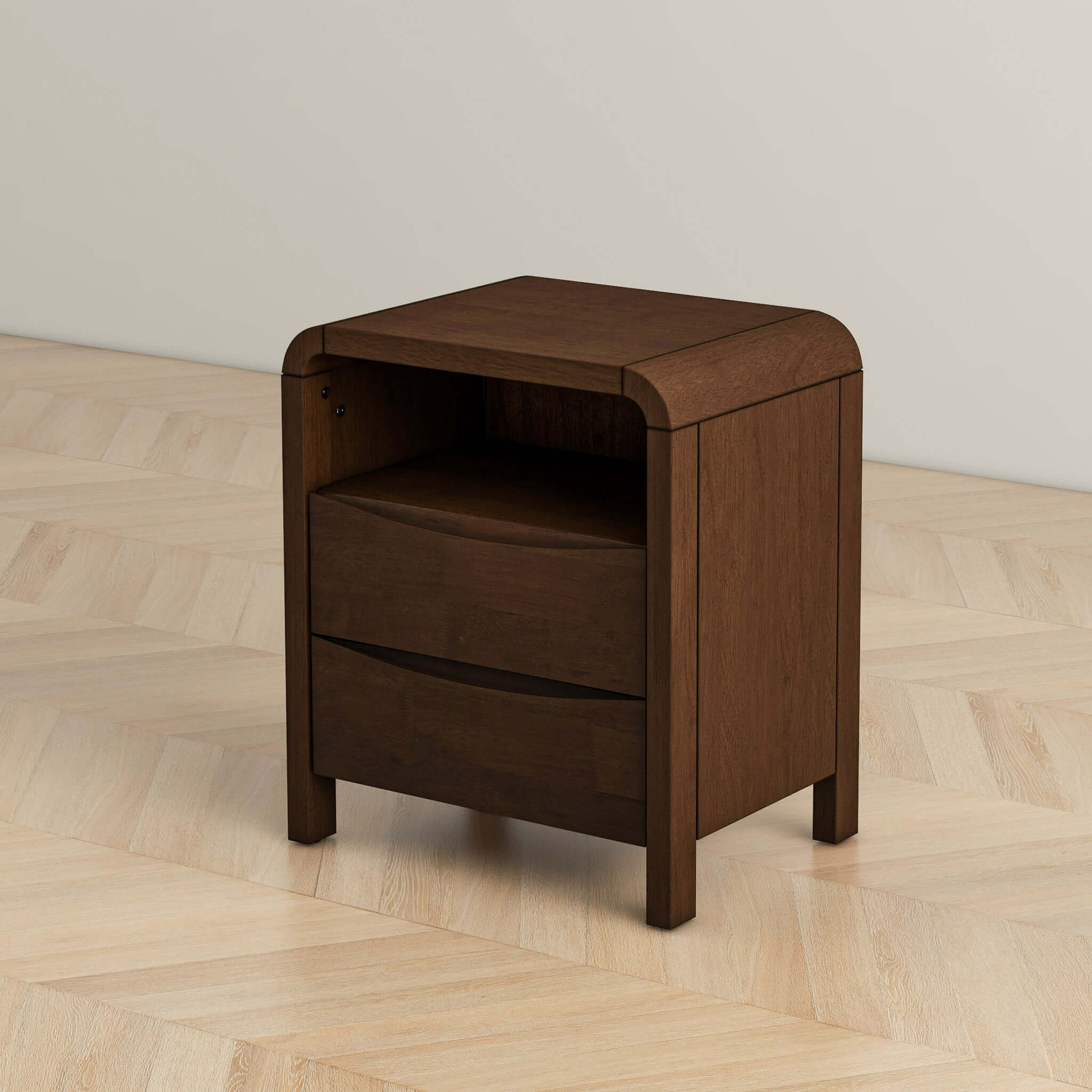 Anton Walnut Night Stand (2 Drawer)