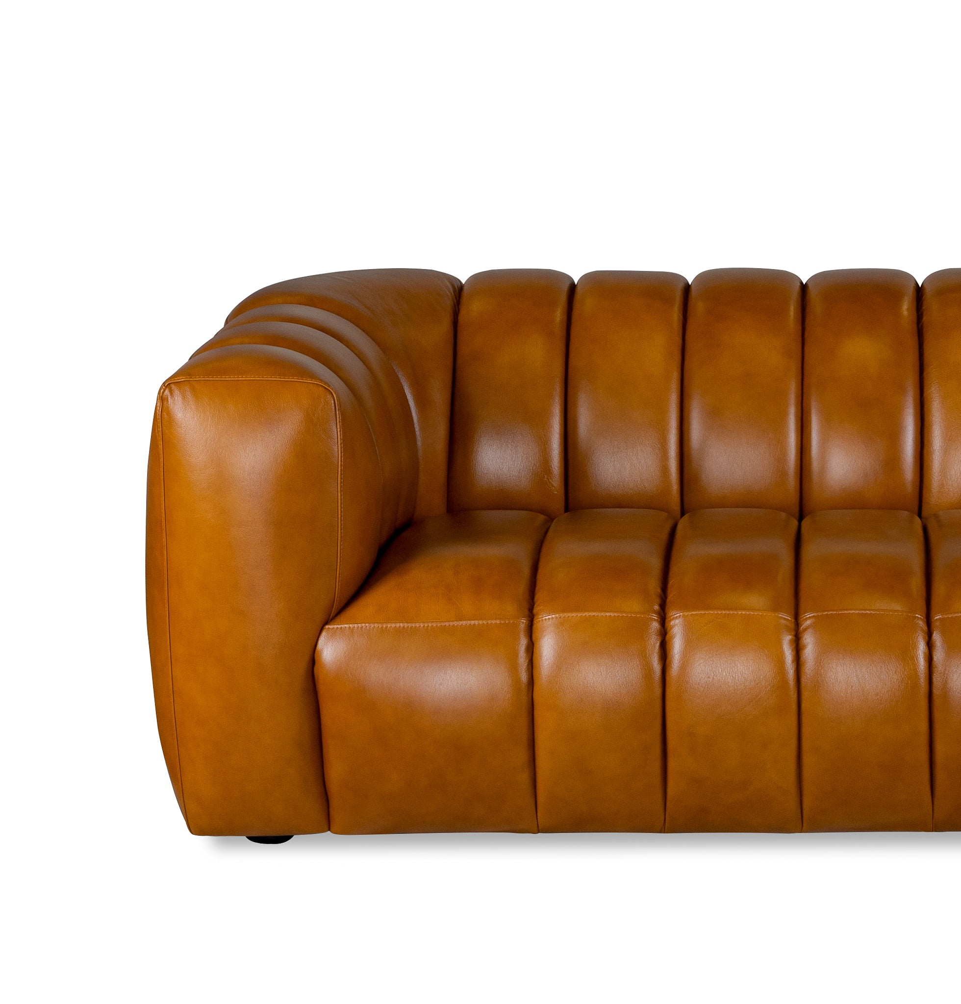 Arden Italian Genuine Cognac Leather Sofa