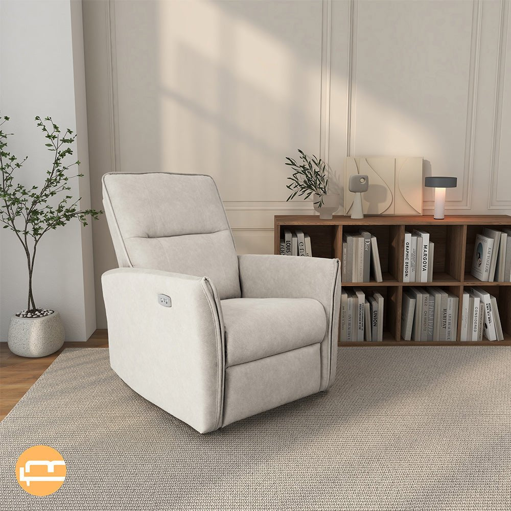 Ashland Cream Suede Recliner Chair