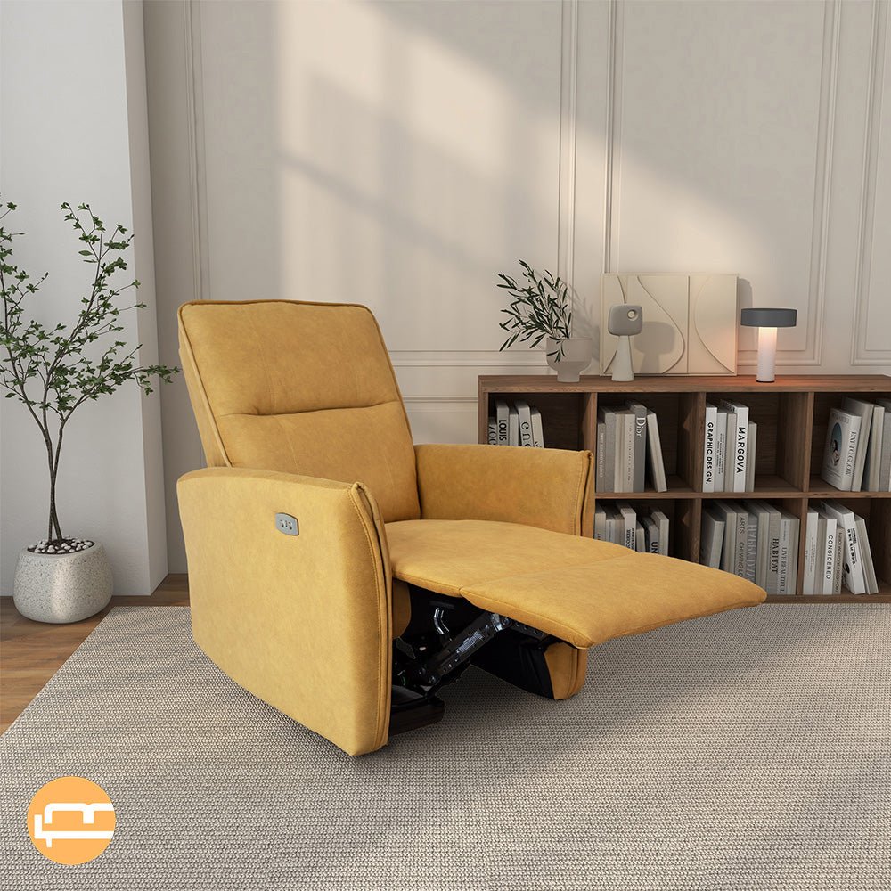 Ashland Dark Yellow Suede Recliner Chair
