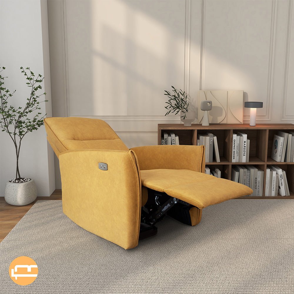 Ashland Dark Yellow Suede Recliner Chair
