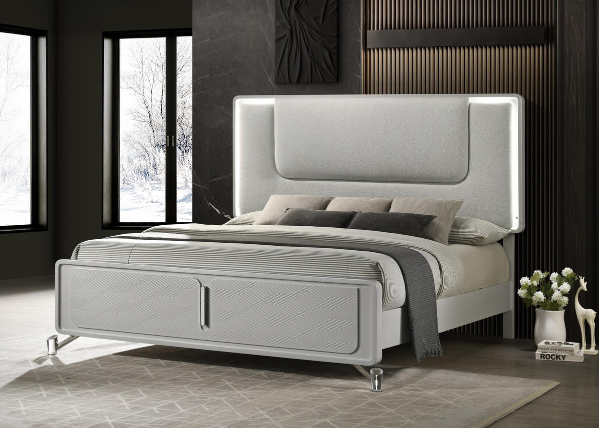 Cool Gray Bedroom Collection with Bench