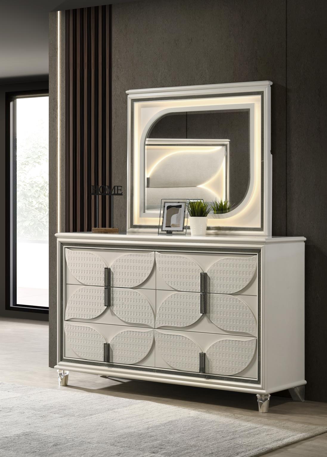 Mysterious Gold Bedroom Collection with Bench