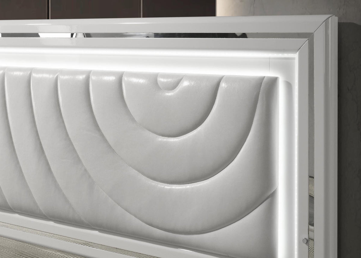 White LED Bed & Bevel Mirror Collection