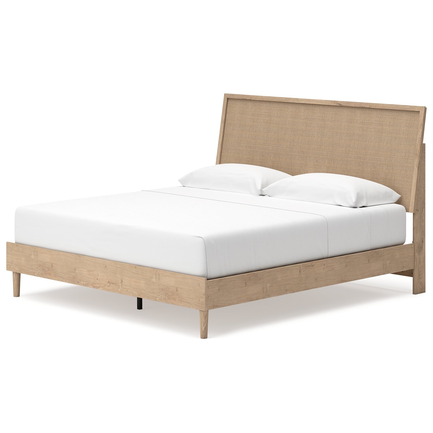 Cielden King Panel Bed with Mirrored Dresser and Nightstand
