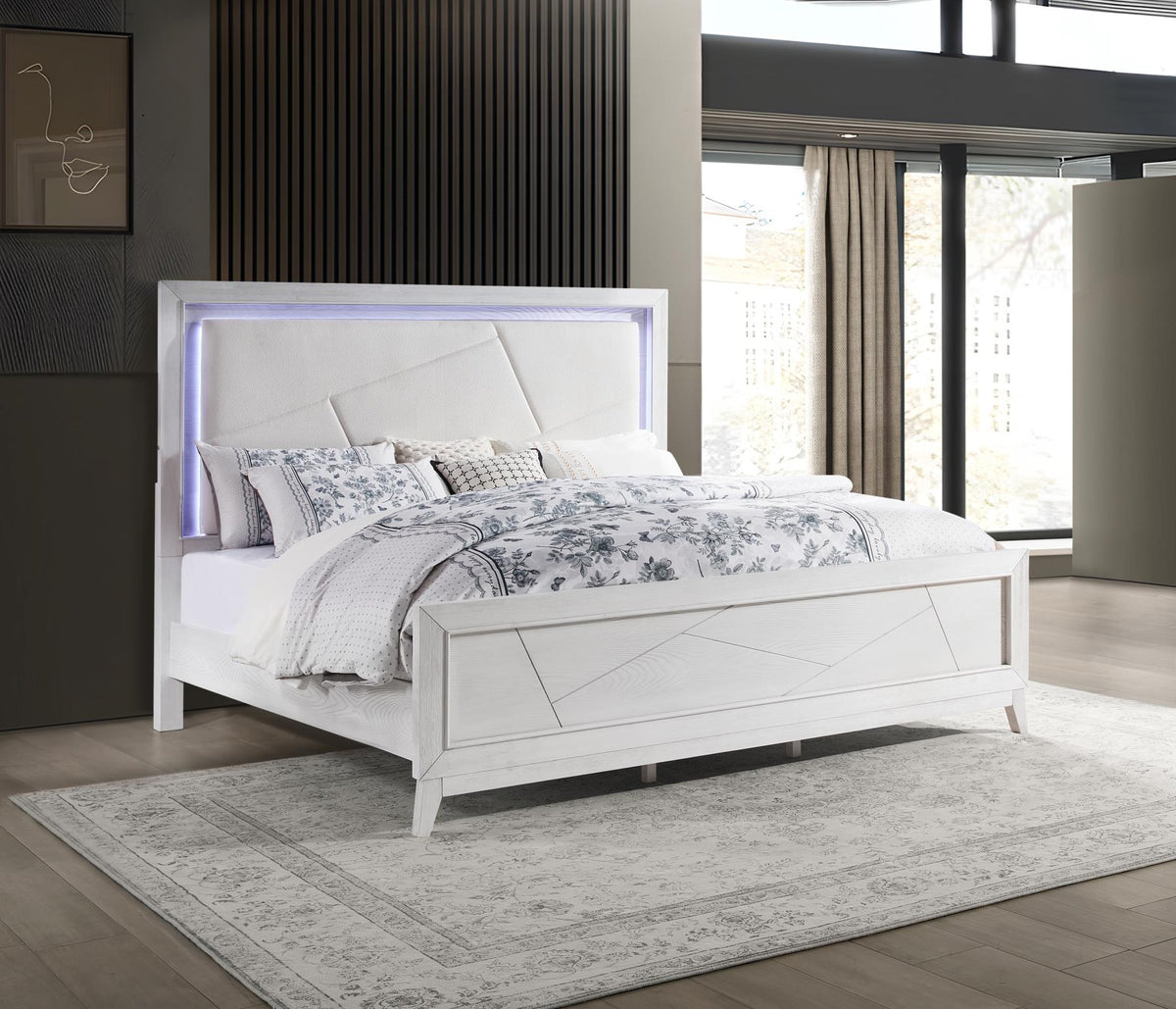 Antique White LED Bedroom Collection