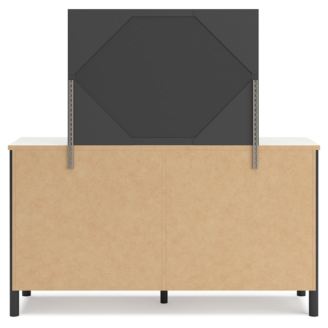 Cadmori Queen Upholstered Panel Bed, Dresser, Mirror, Chest and Nightstand
