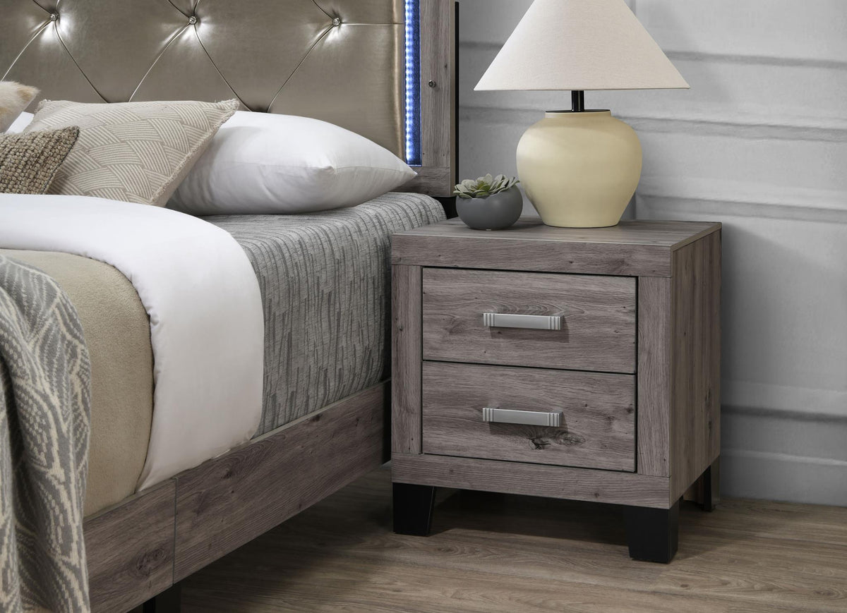 White Wash LED Bedroom Collection (Twin to King)
