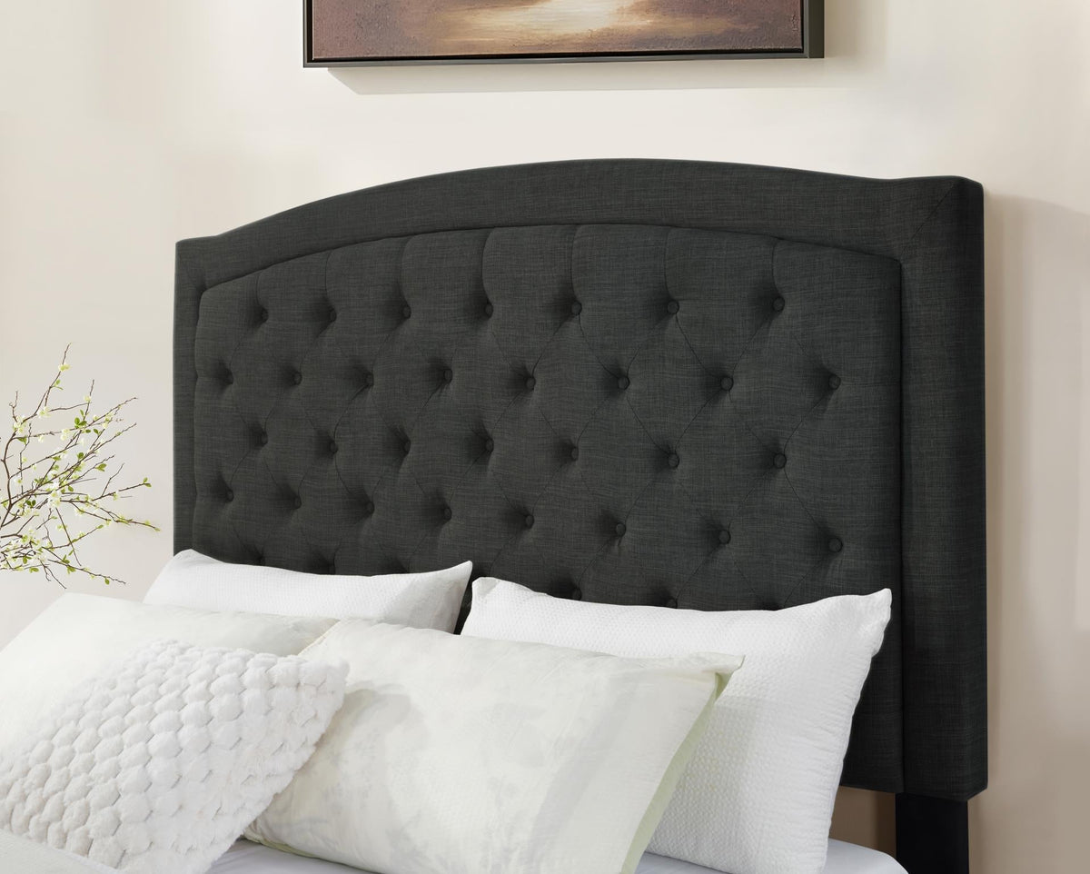 Charcoal Gray Upholstered Bed (All Sizes)