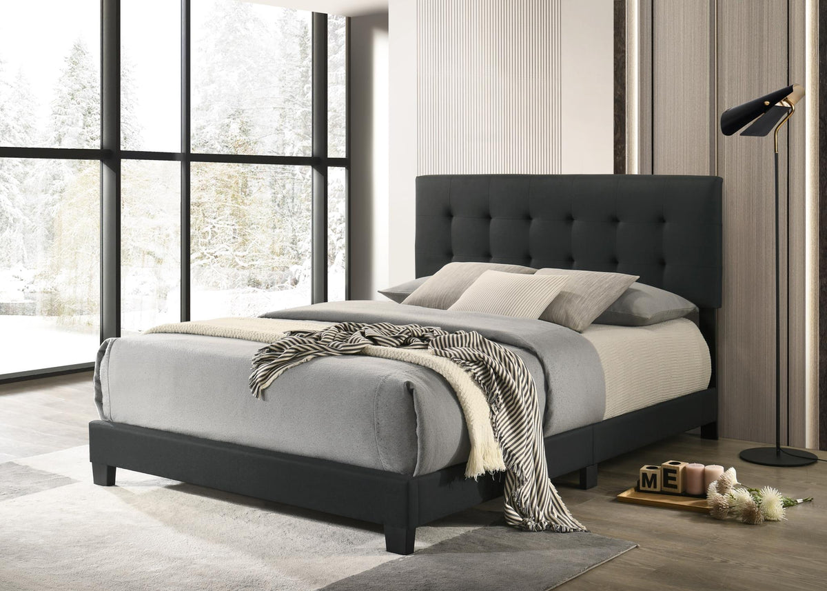 Black Basic Upholstered Bed