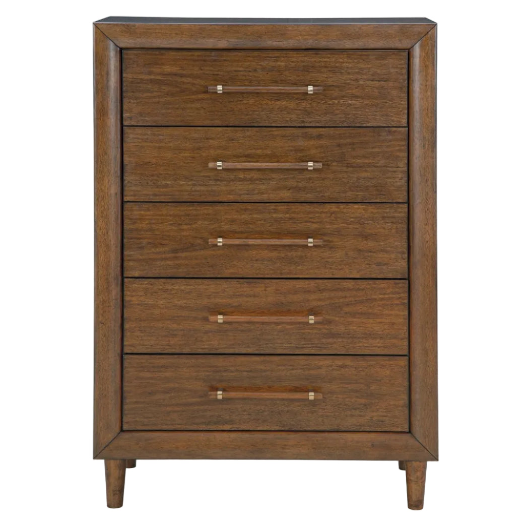 Lyncott California King Upholstered Bed, Dresser, Mirror and Chest