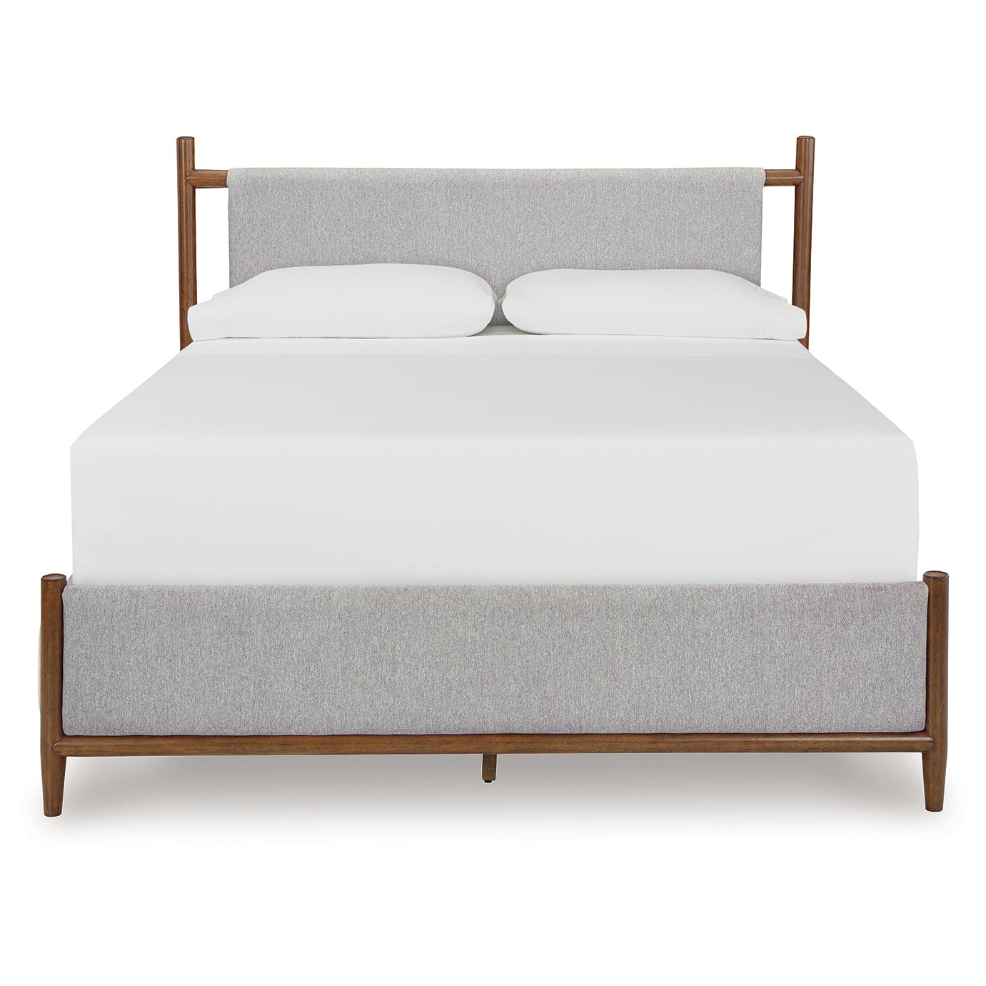 Lyncott Queen Upholstered Bed with Mirrored Dresser and Nightstand