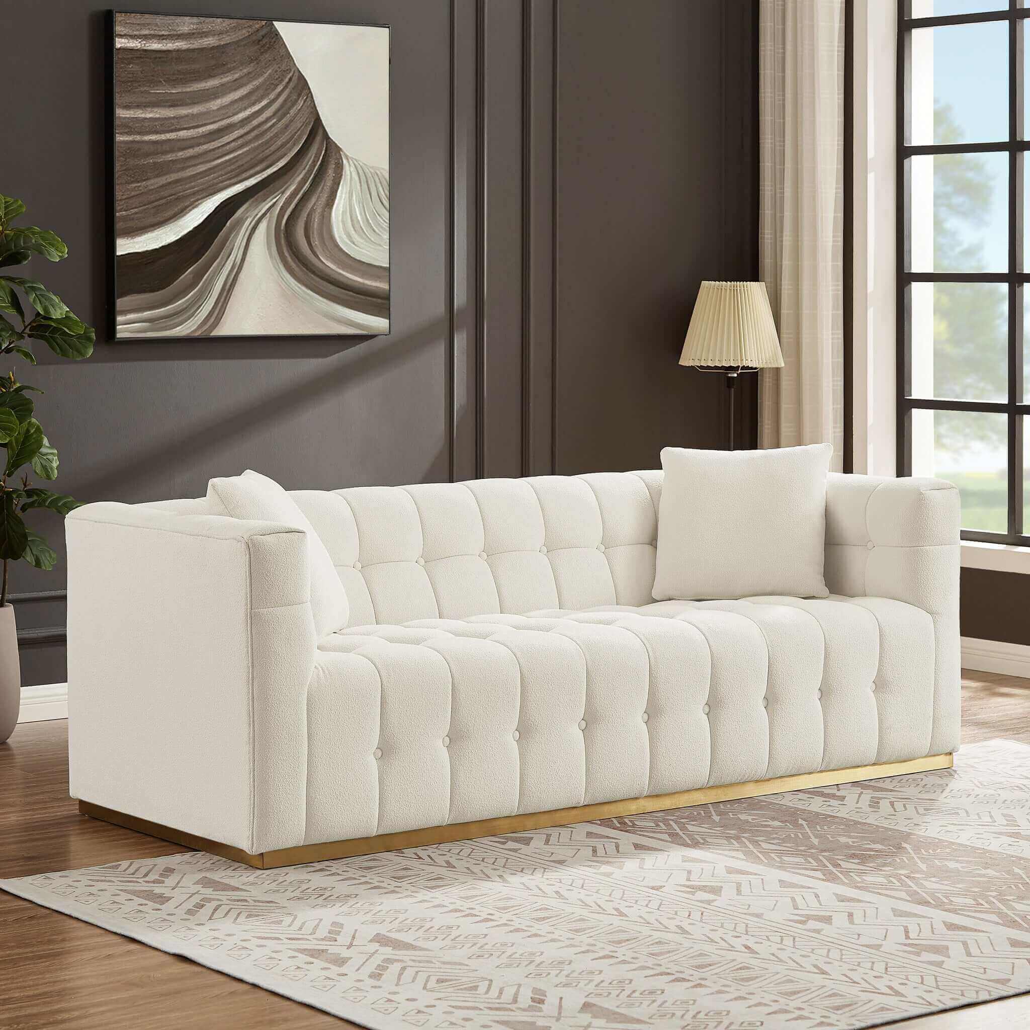 Solna Sofa White Boucle