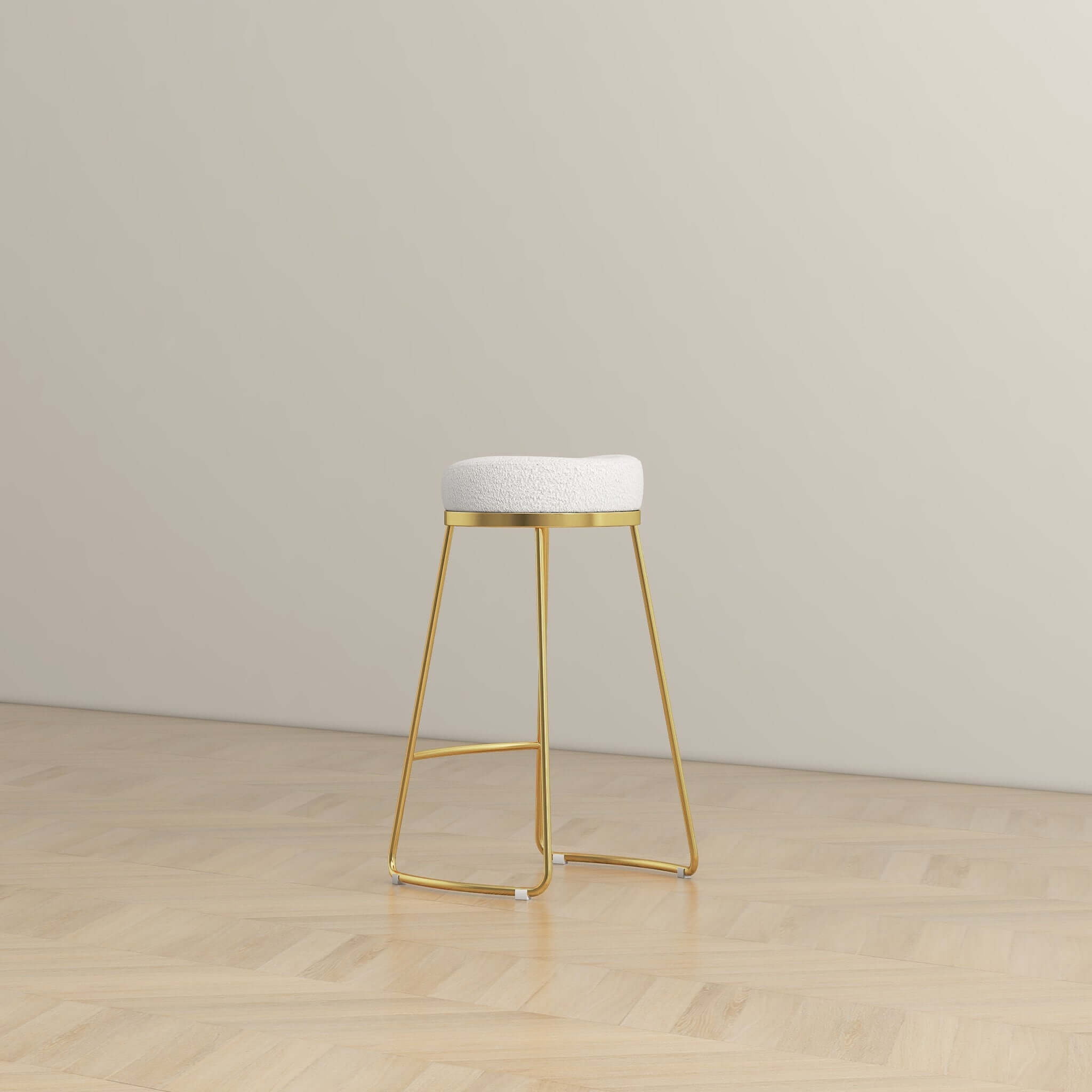 Atlas Beige Boucle Counter Stool