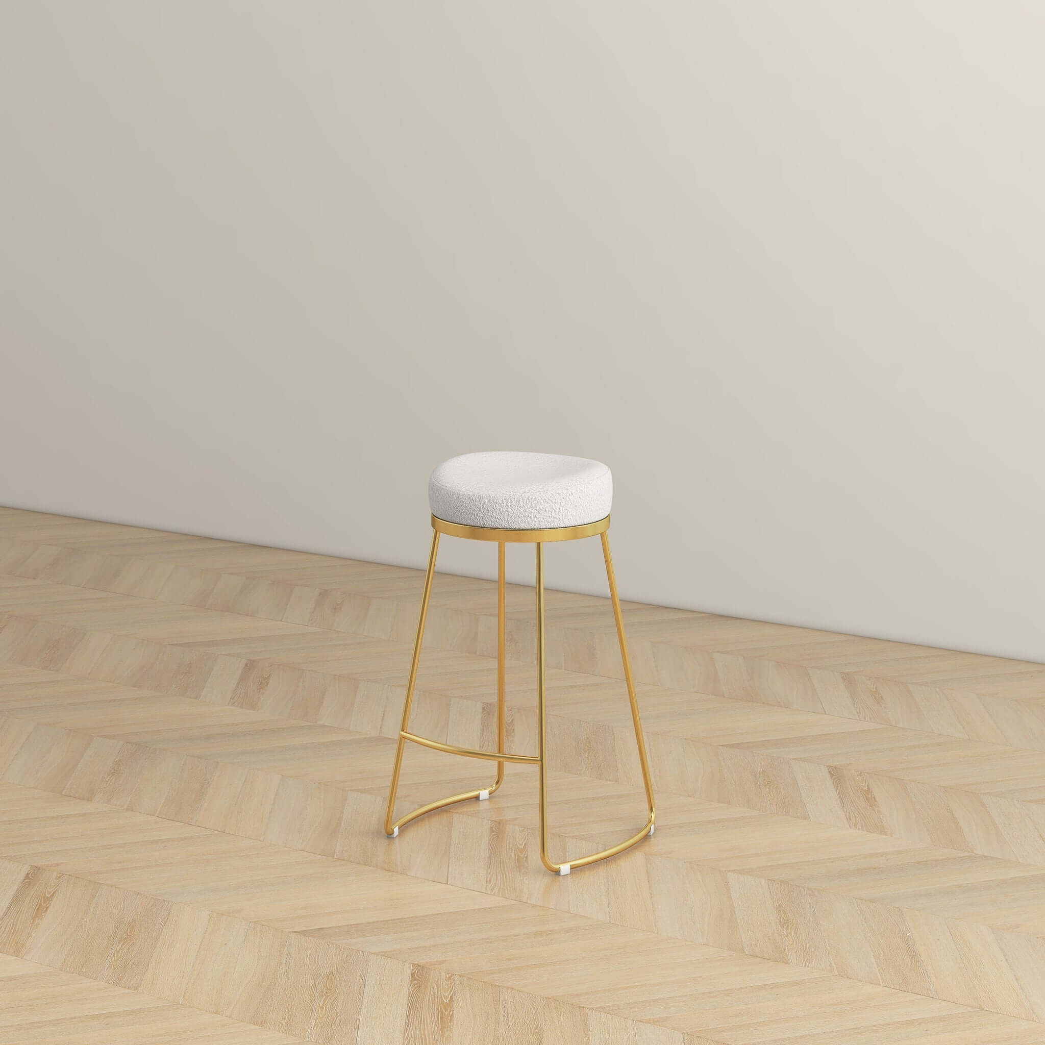 Atlas Beige Boucle Counter Stool