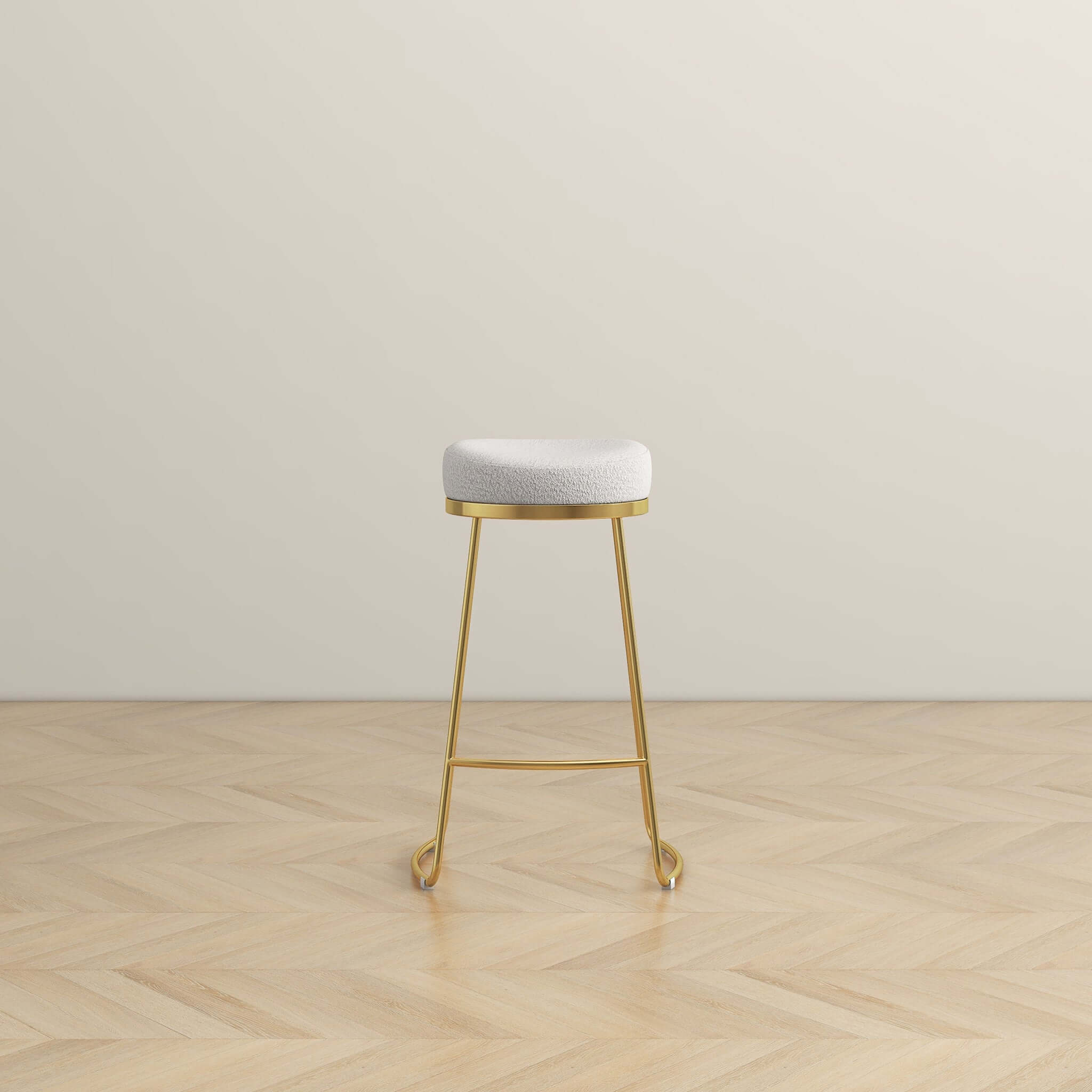 Atlas Beige Boucle Counter Stool