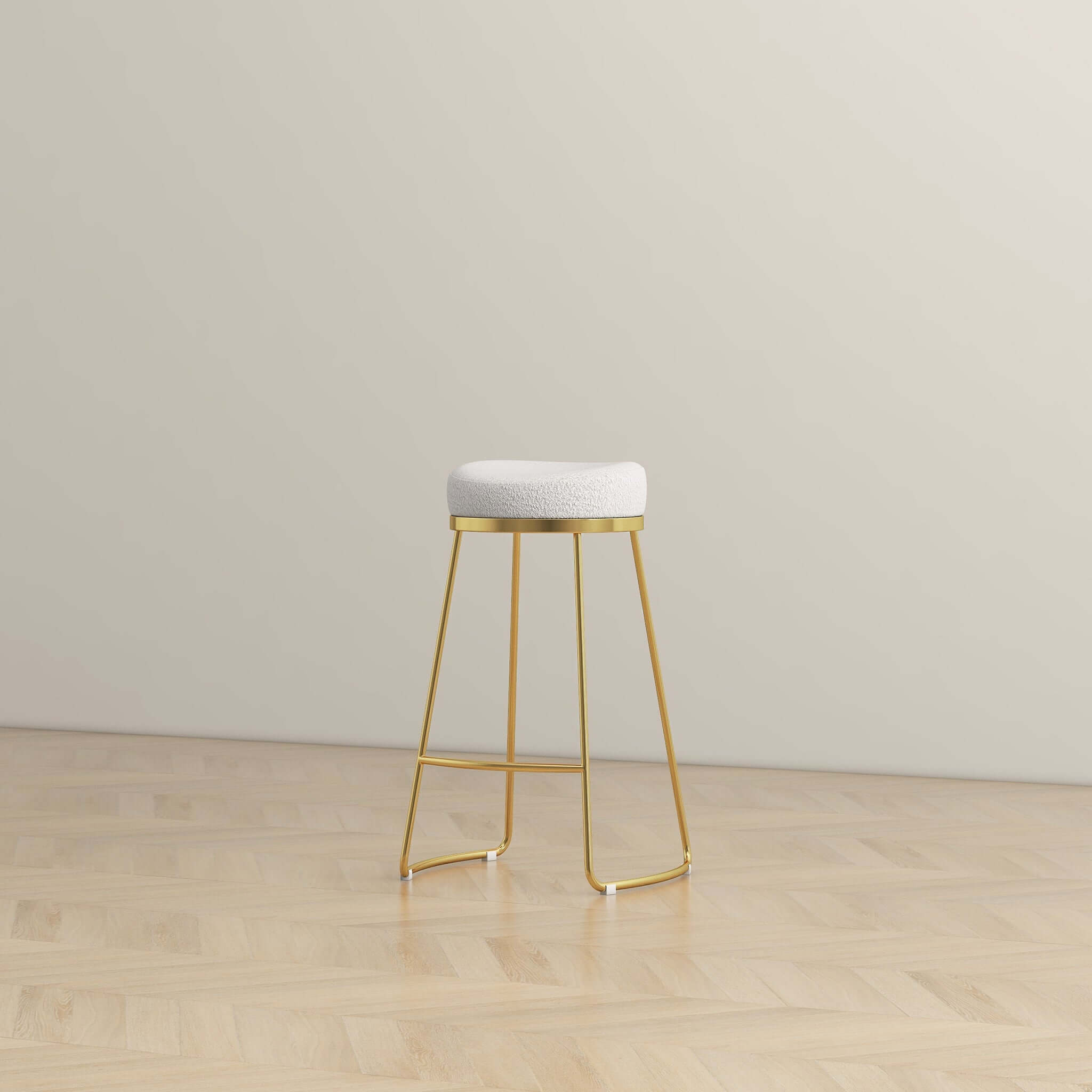 Atlas Beige Boucle Counter Stool