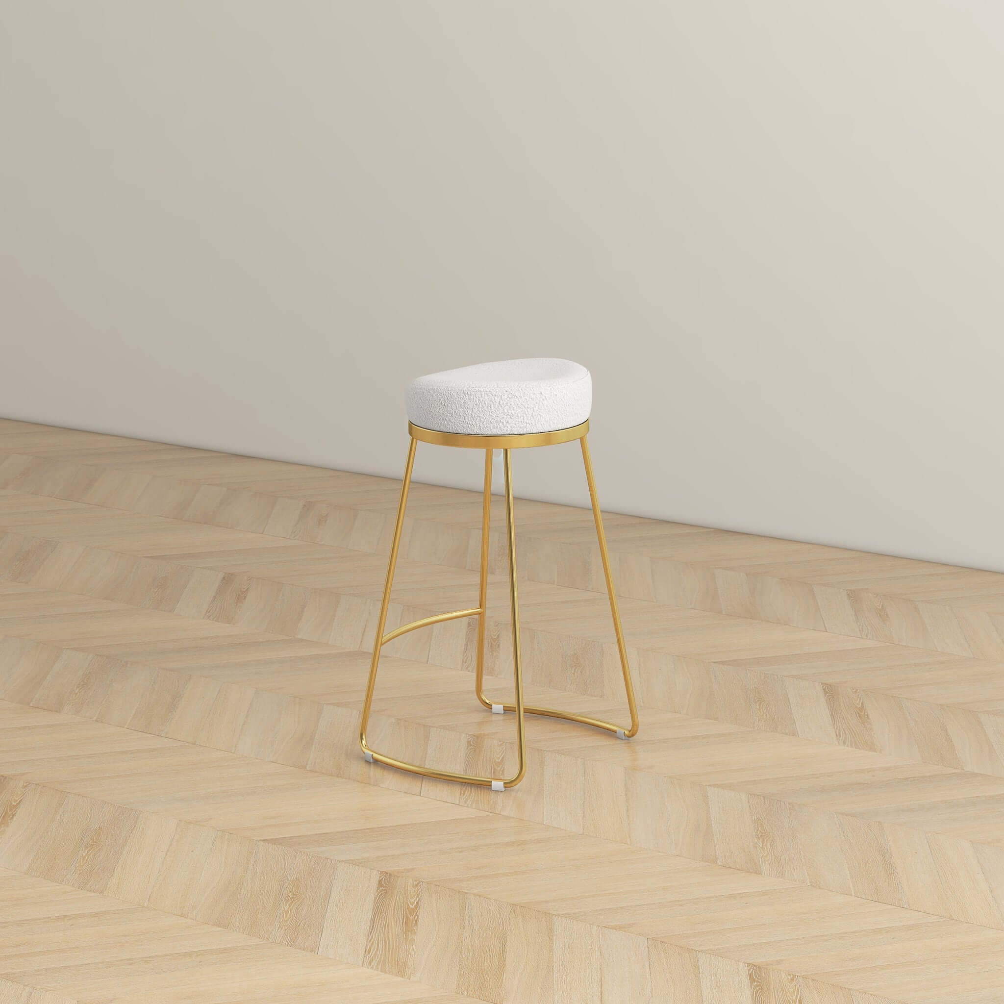 Atlas Beige Boucle Counter Stool