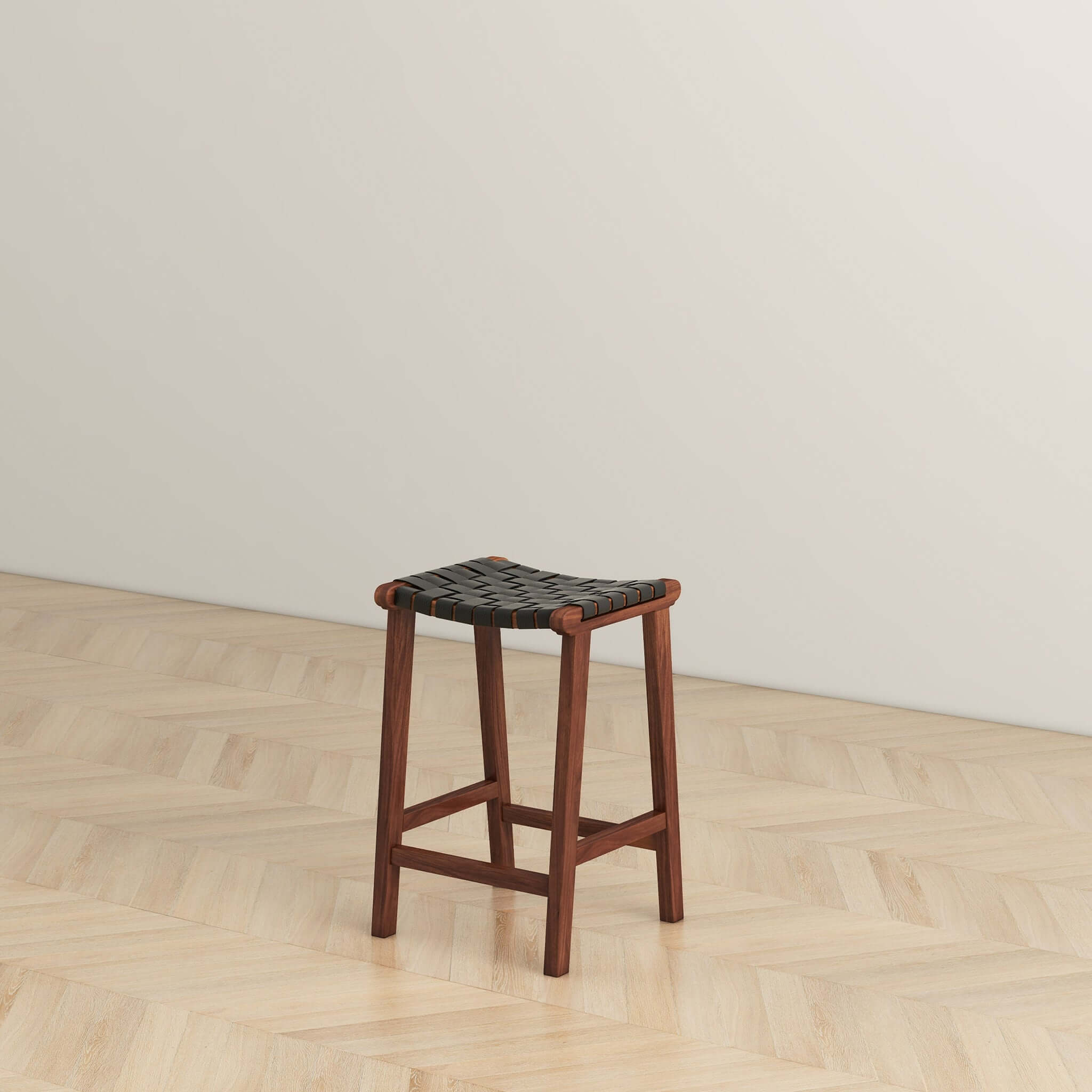 Briosco Black Leather Bar Stool