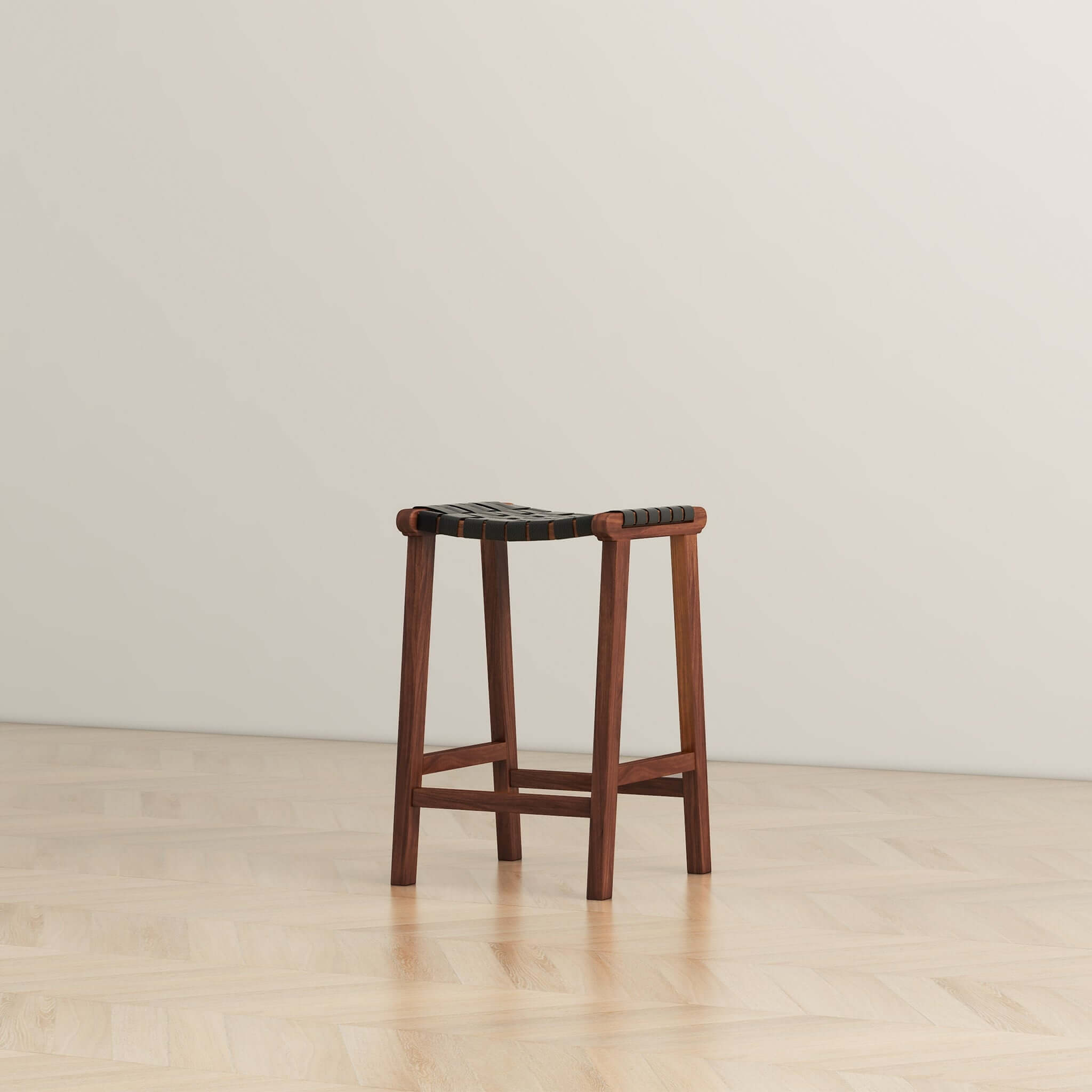 Briosco Black Leather Bar Stool