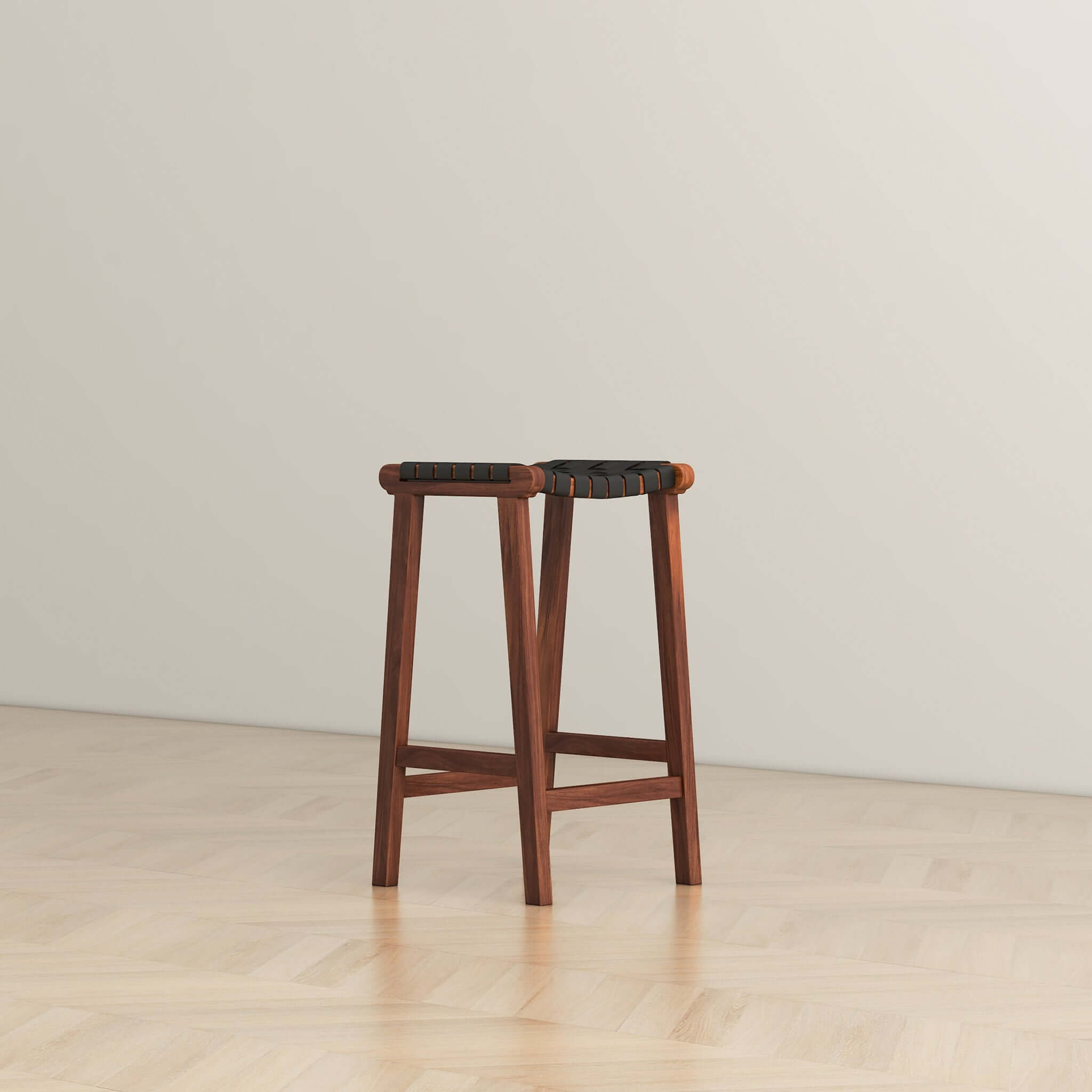 Briosco Black Leather Bar Stool