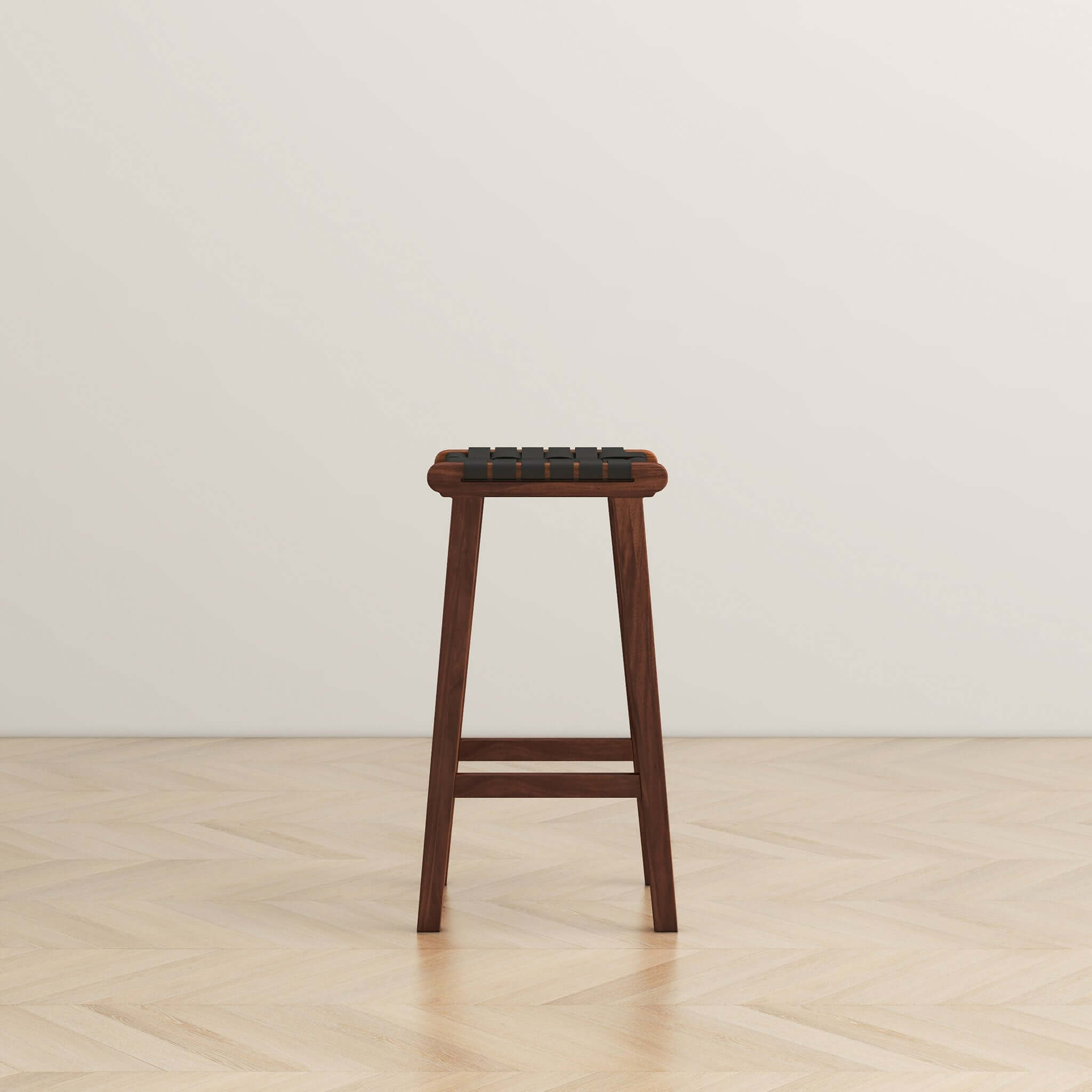 Briosco Black Leather Bar Stool