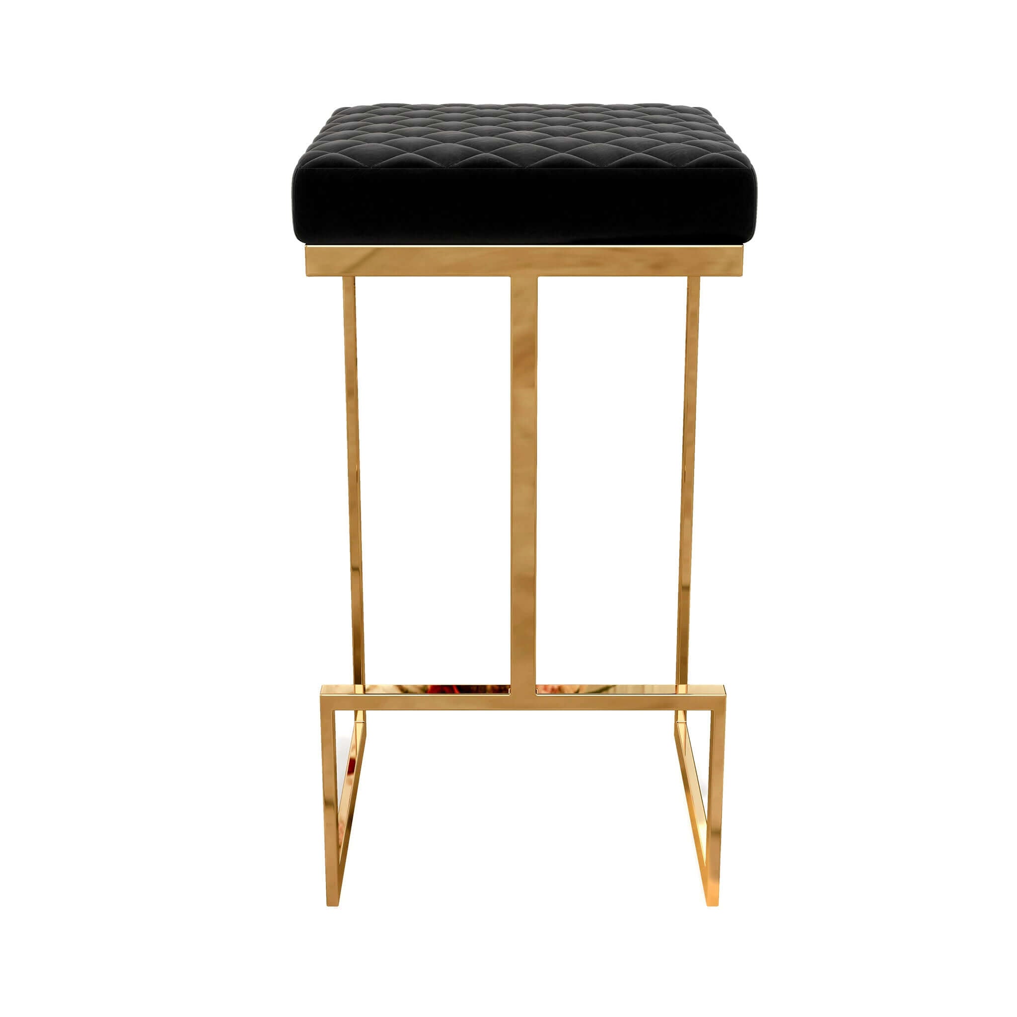 Rake Black Velvet Bar Stool