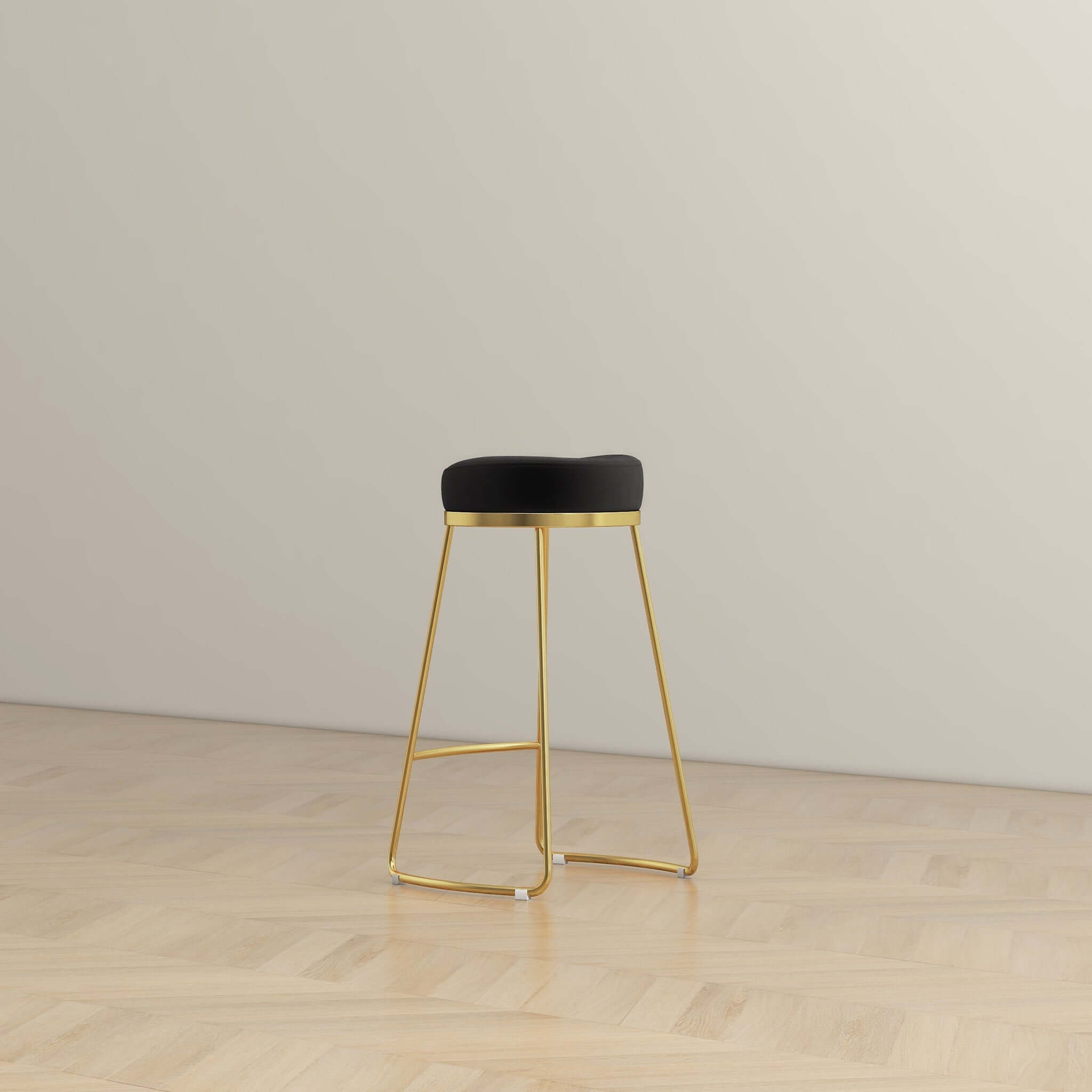 Atlas Black Velvet Counter Stool