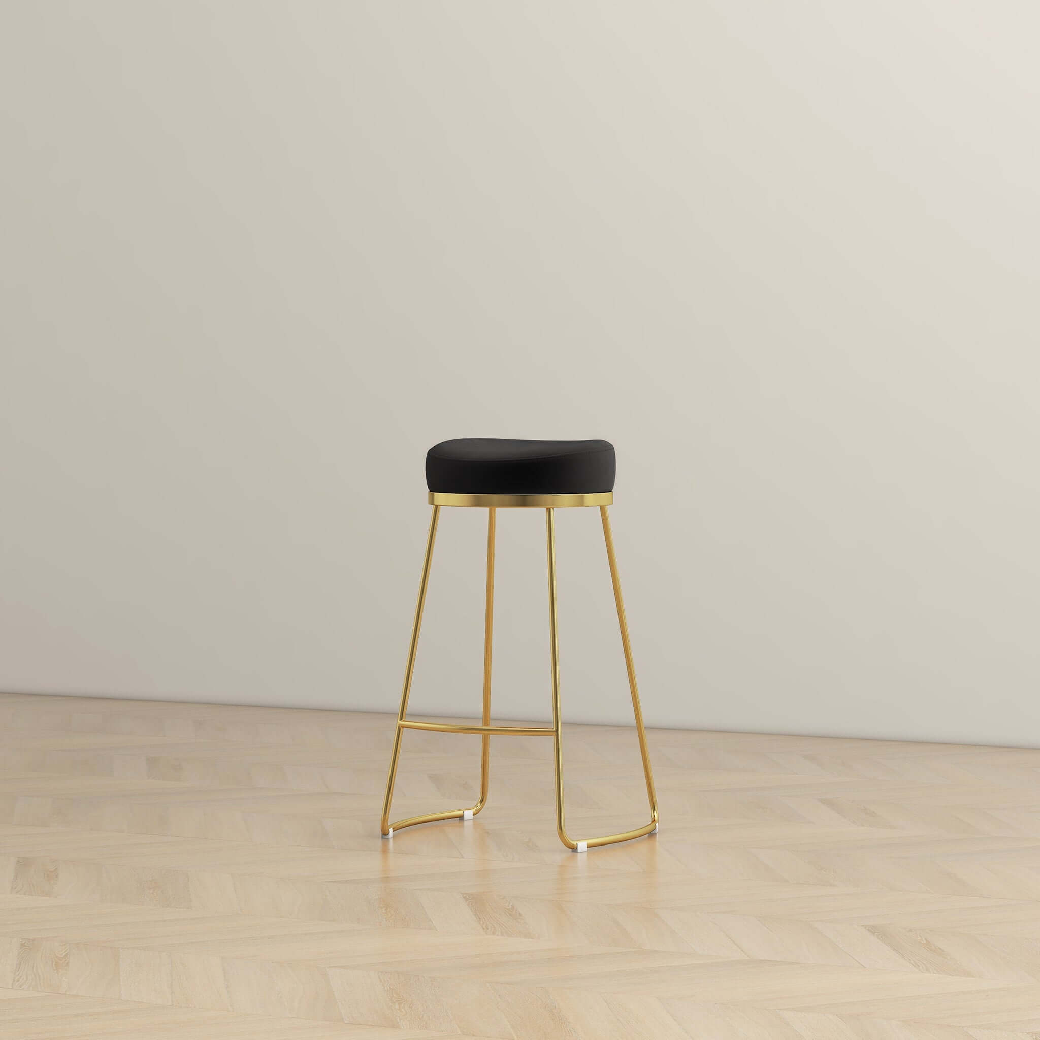 Atlas Black Velvet Counter Stool