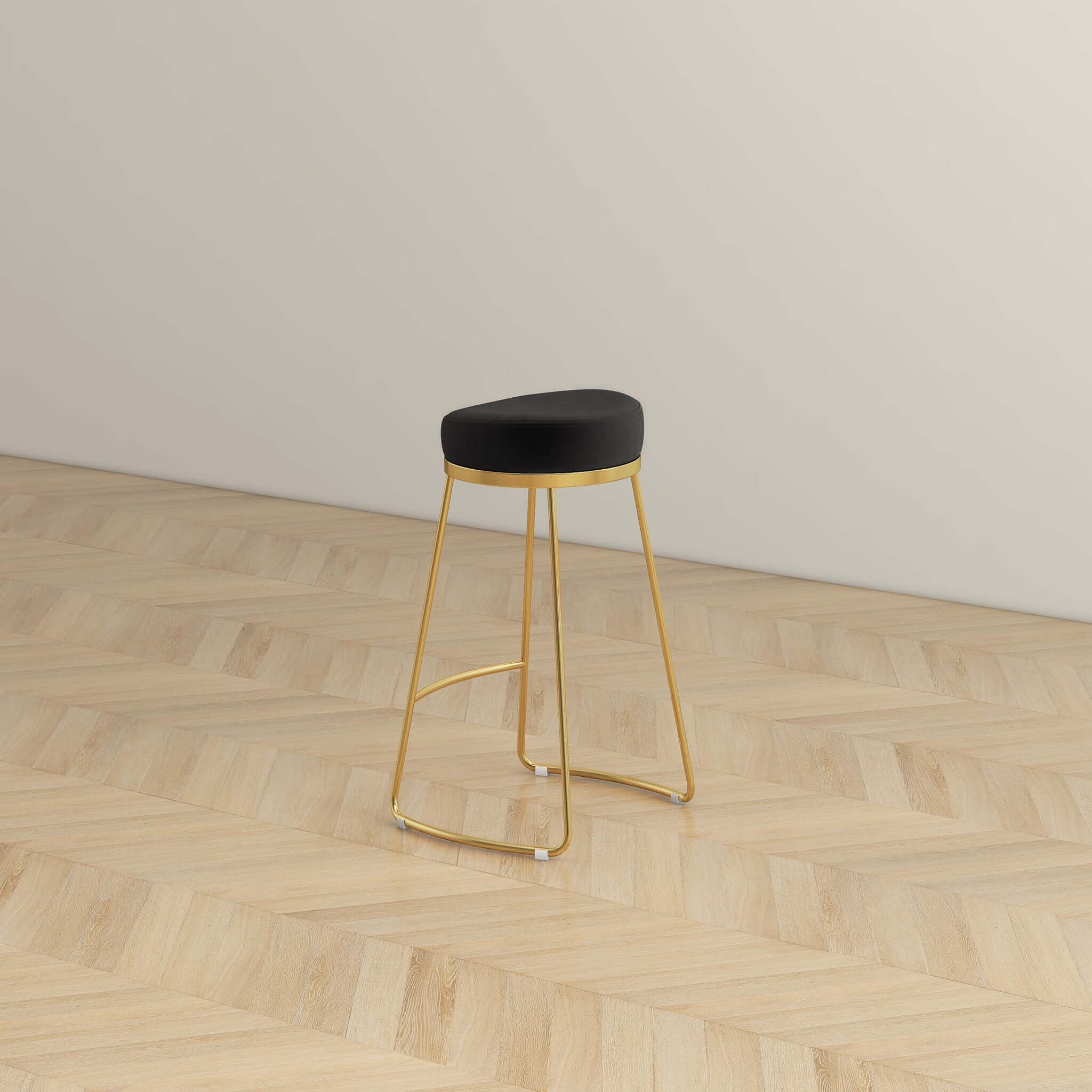 Atlas Black Velvet Counter Stool