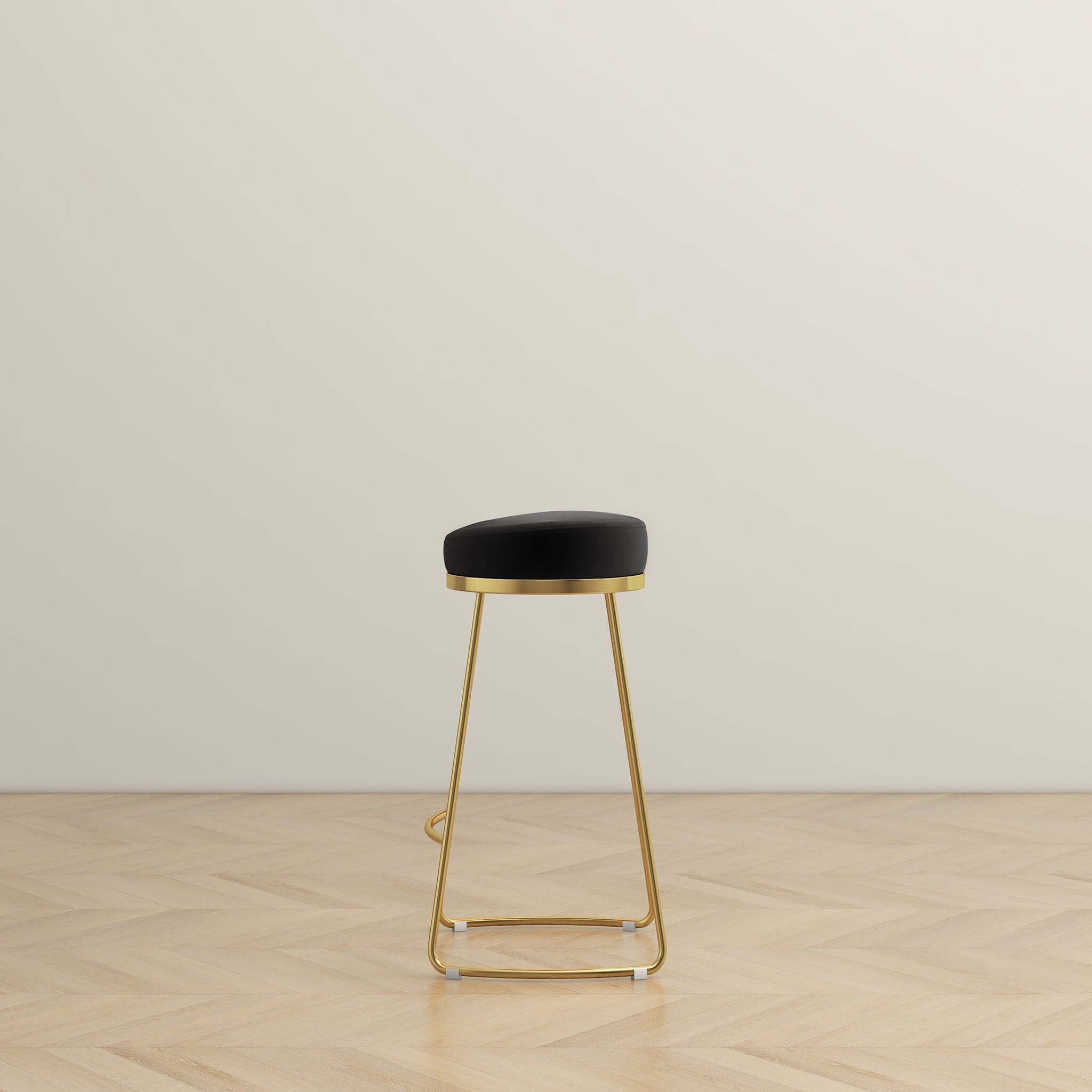 Atlas Black Velvet Counter Stool