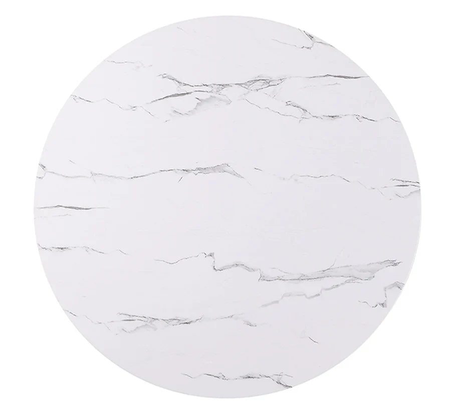 Borden Contemporary Black and White Round Pedestal Dining Table